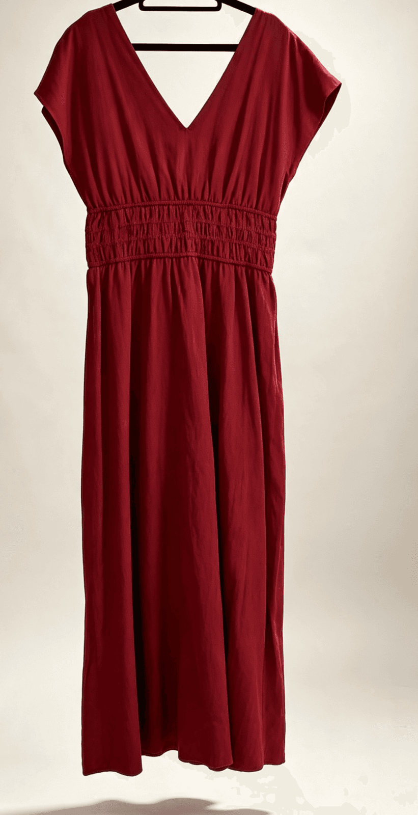 Preview Rust Red Smocked Waist Midi Dress-BNWT-Size 12 — photo 4 of 16