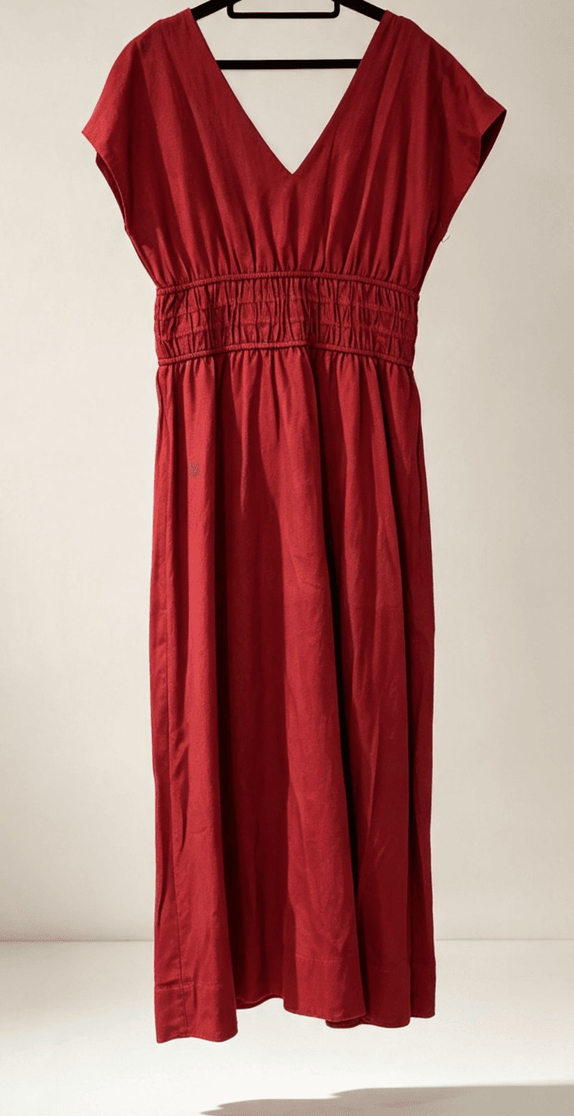 Preview Rust Red Smocked Waist Midi Dress-BNWT-Size 12 — photo 5 of 16