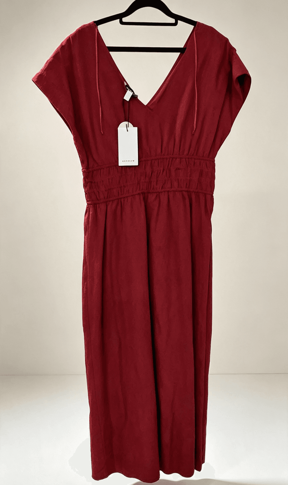 Preview Rust Red Smocked Waist Midi Dress-BNWT-Size 12 — photo 6 of 16
