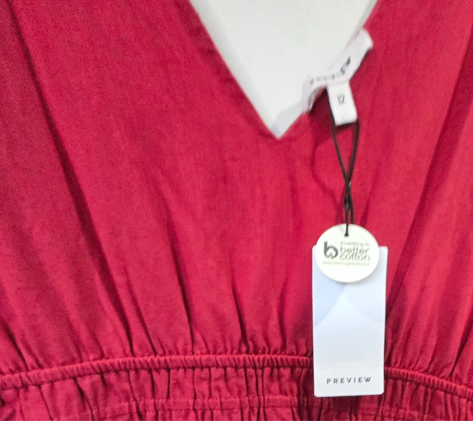 Preview Rust Red Smocked Waist Midi Dress-BNWT-Size 12 — photo 9 of 16