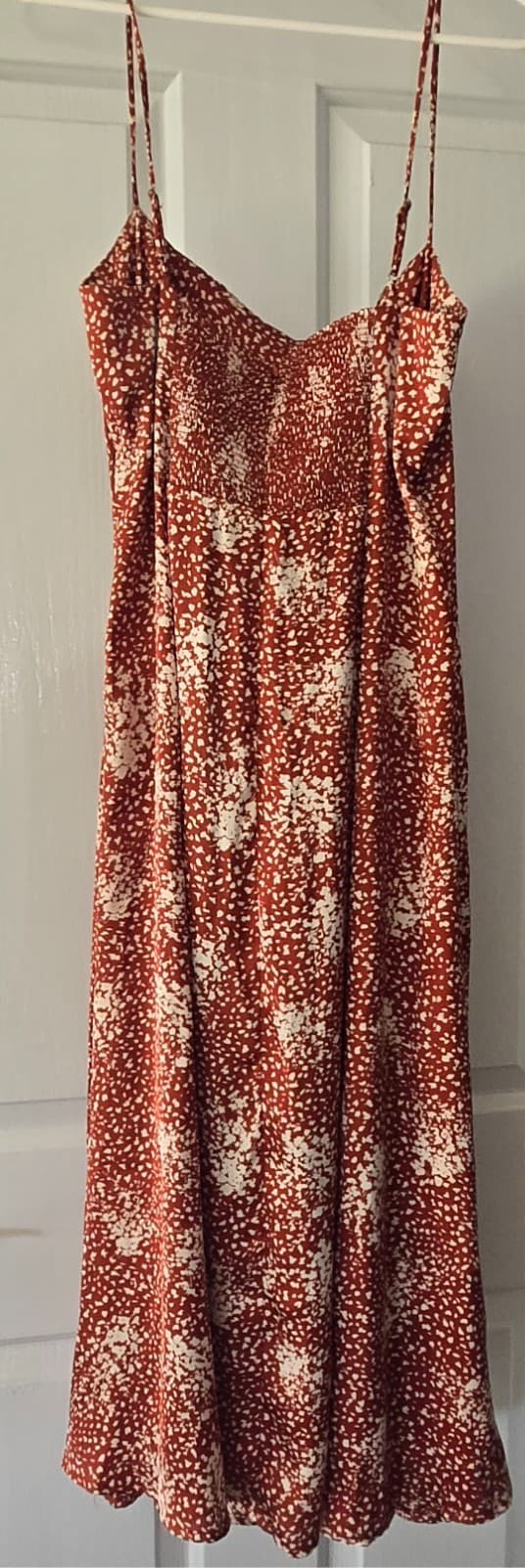 Slide Show Ladies Dress: Size 14 - Rust Red Slip Dress with Spaghetti Straps — photo 6 of 9