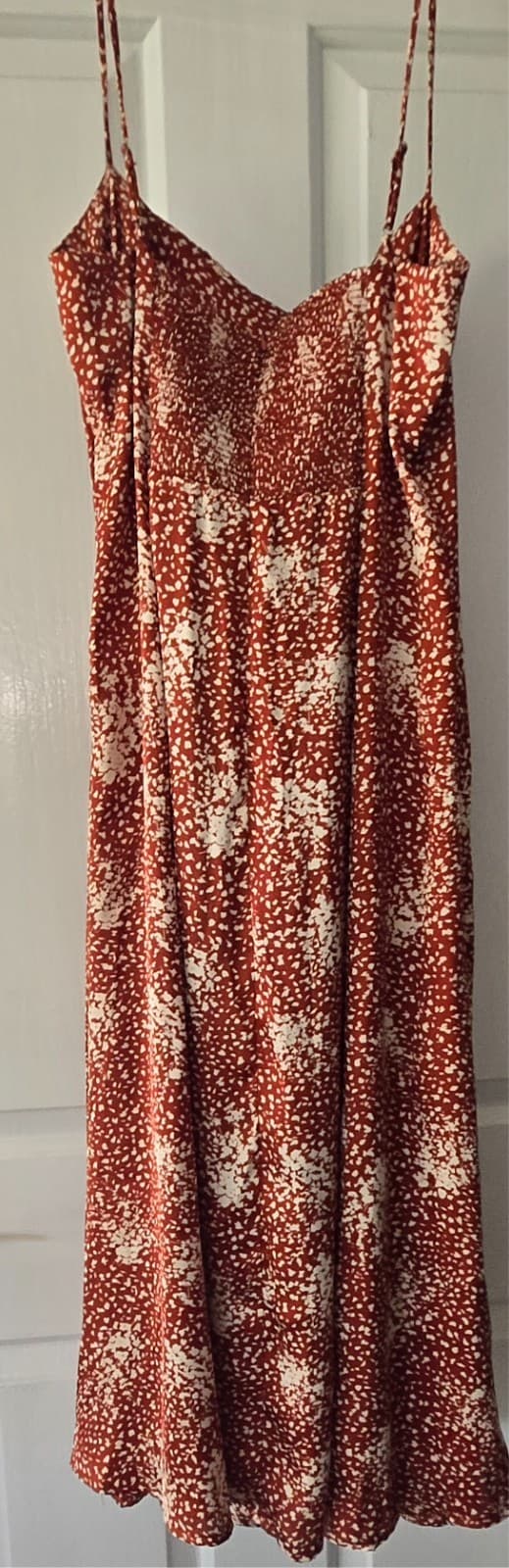 Slide Show Ladies Dress: Size 14 - Rust Red Slip Dress with Spaghetti Straps — photo 7 of 9