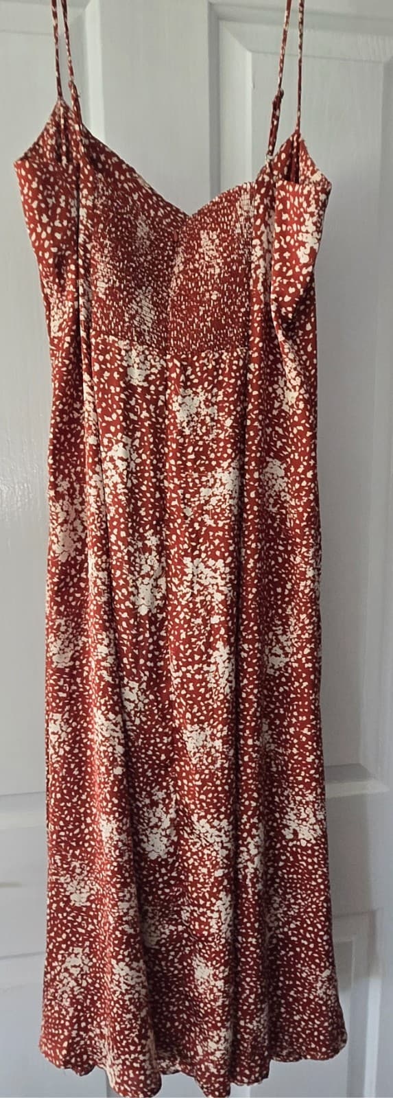 Slide Show Ladies Dress: Size 14 - Rust Red Slip Dress with Spaghetti Straps — photo 8 of 9