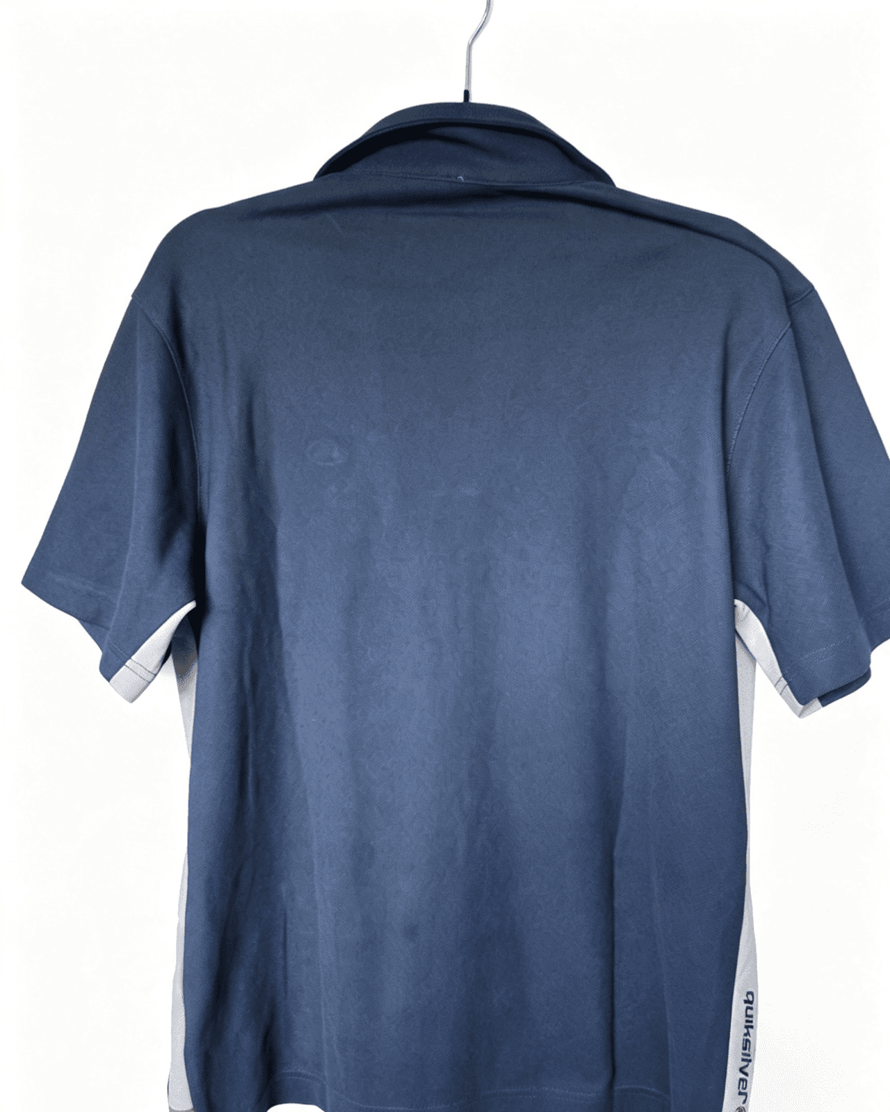 Mens Quiksilver Polo Shirt - Navy Blue with Silver Stripe - Size Small — photo 3 of 5