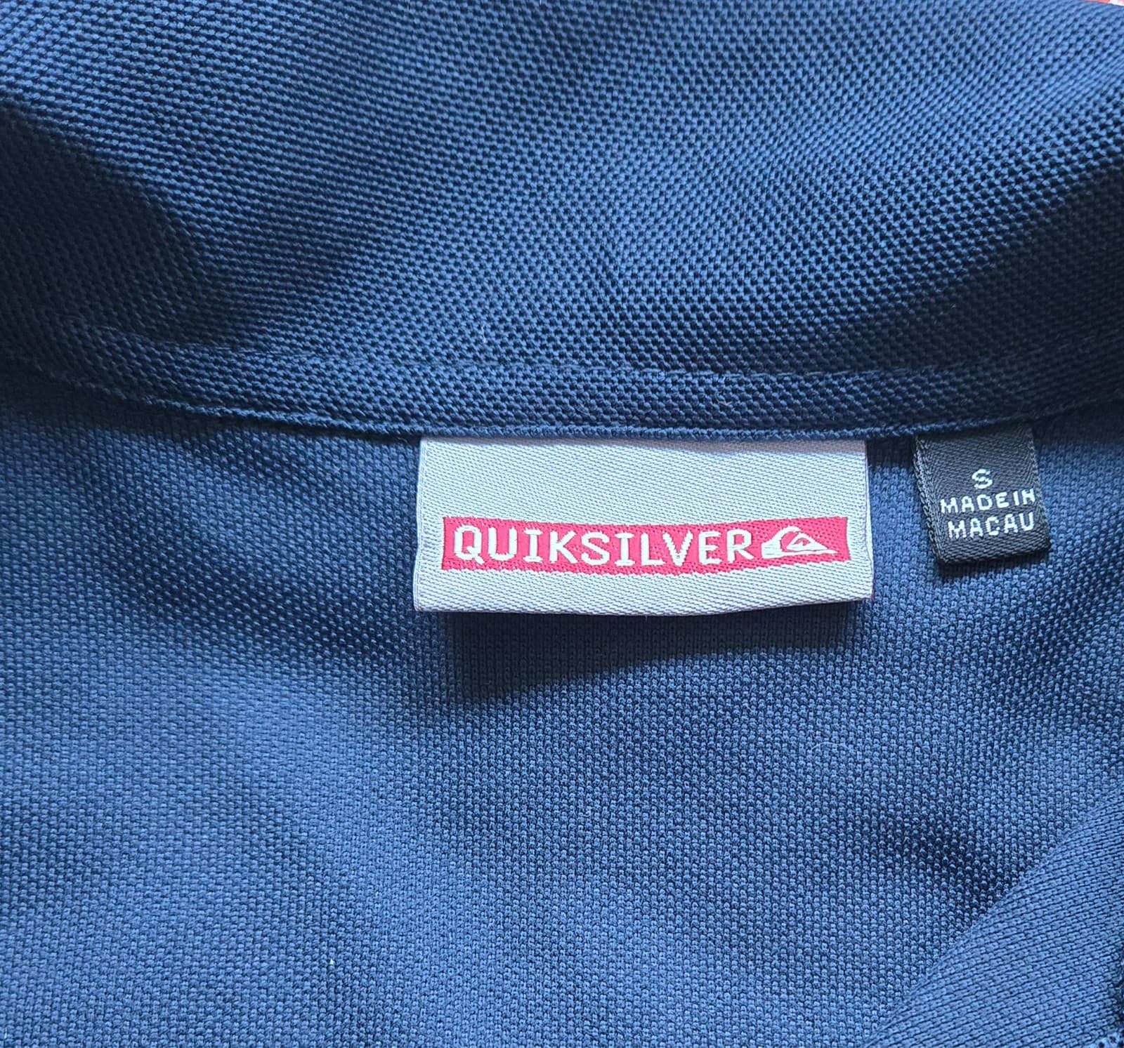 Mens Quiksilver Polo Shirt - Navy Blue with Silver Stripe - Size Small — photo 5 of 5