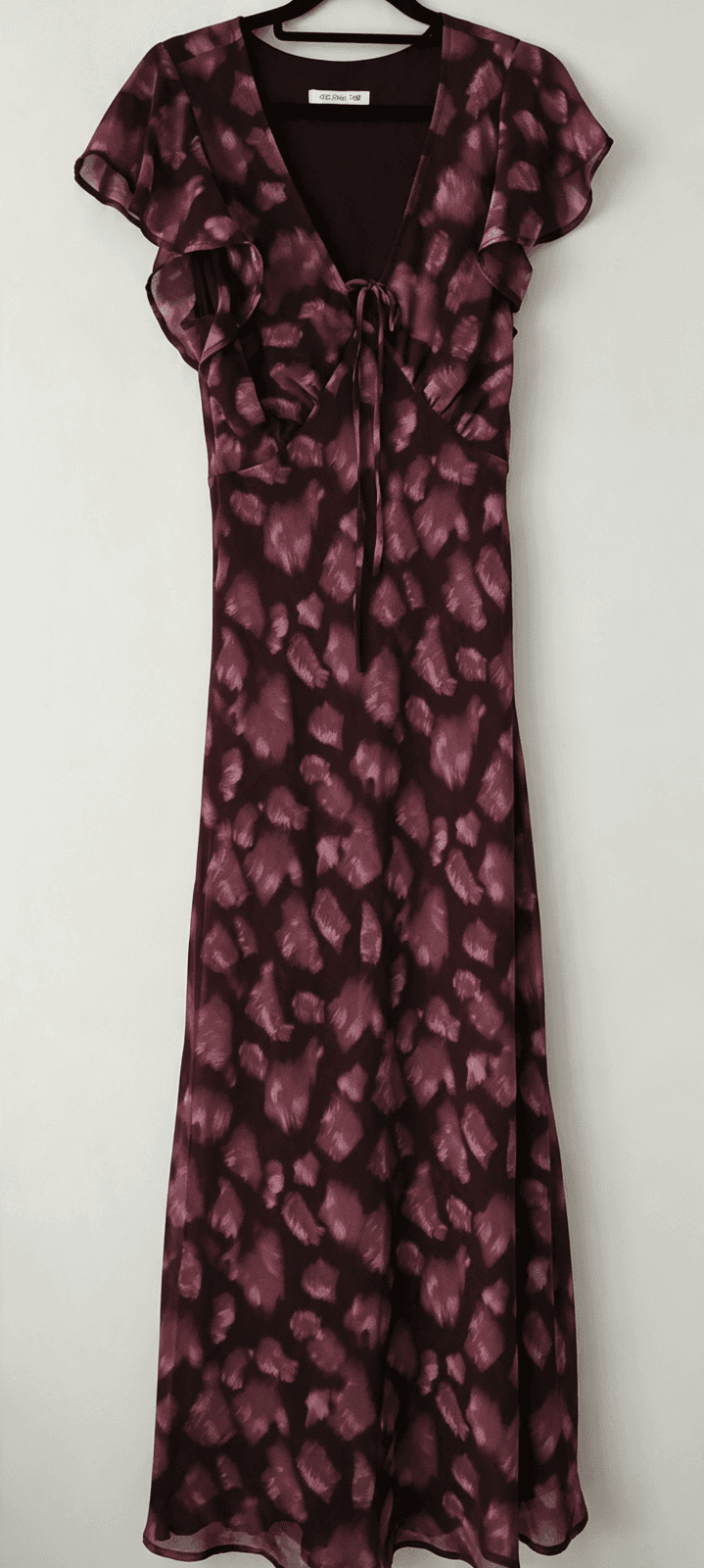 Georgia Zoe Admiration Flutter Sleeve Maxi Dress Burgundy Size 8 — photo 3 of 13