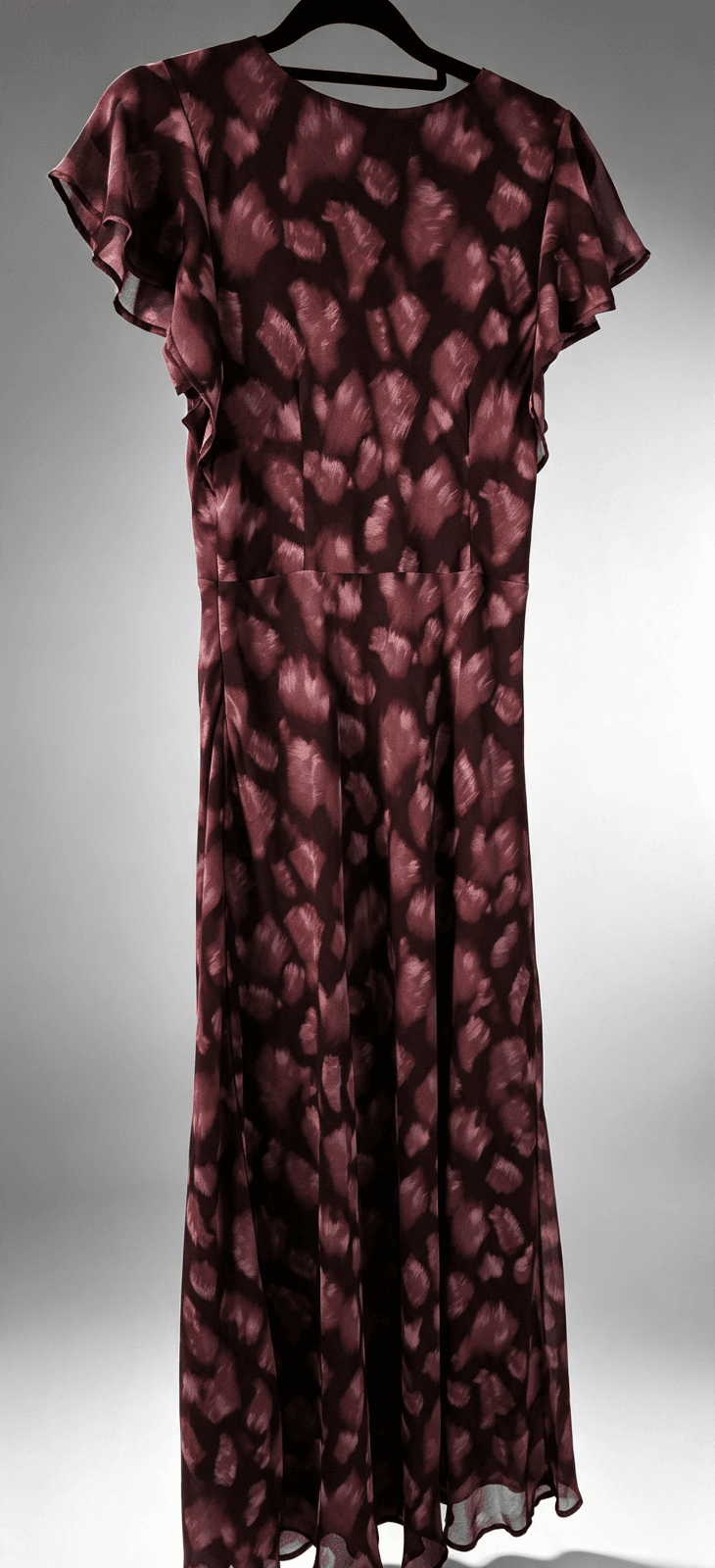 Georgia Zoe Admiration Flutter Sleeve Maxi Dress Burgundy Size 8 — photo 4 of 13