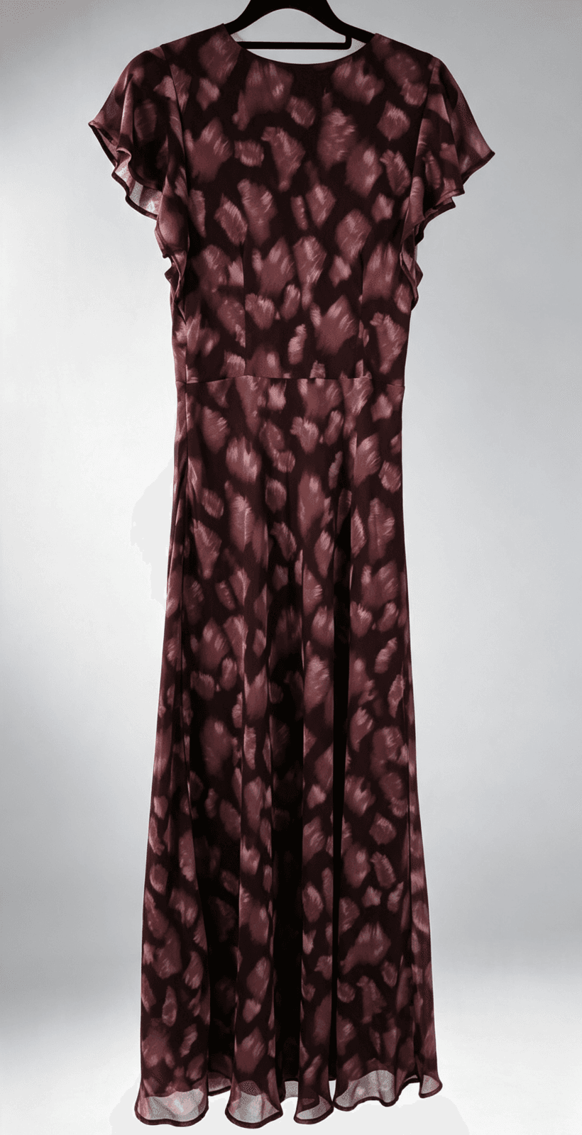 Georgia Zoe Admiration Flutter Sleeve Maxi Dress Burgundy Size 8 — photo 5 of 13