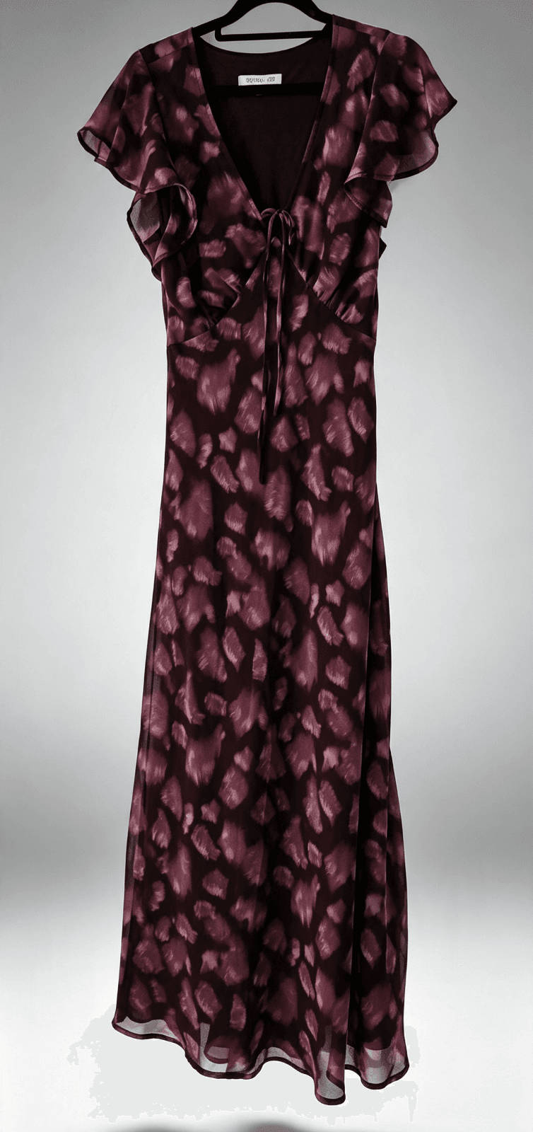 Georgia Zoe Admiration Flutter Sleeve Maxi Dress Burgundy Size 8 — photo 7 of 13