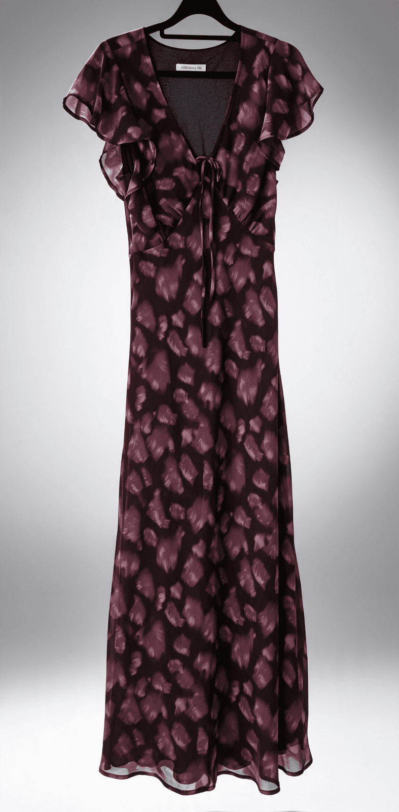 Georgia Zoe Admiration Flutter Sleeve Maxi Dress Burgundy Size 8 — photo 8 of 13