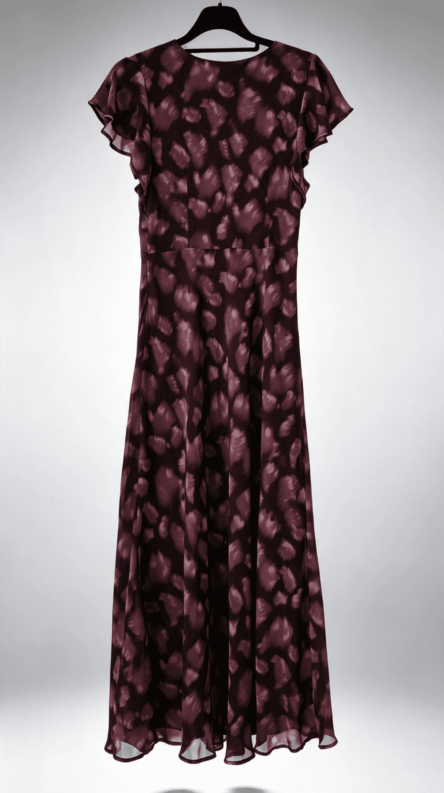Georgia Zoe Admiration Flutter Sleeve Maxi Dress Burgundy Size 8 — photo 9 of 13