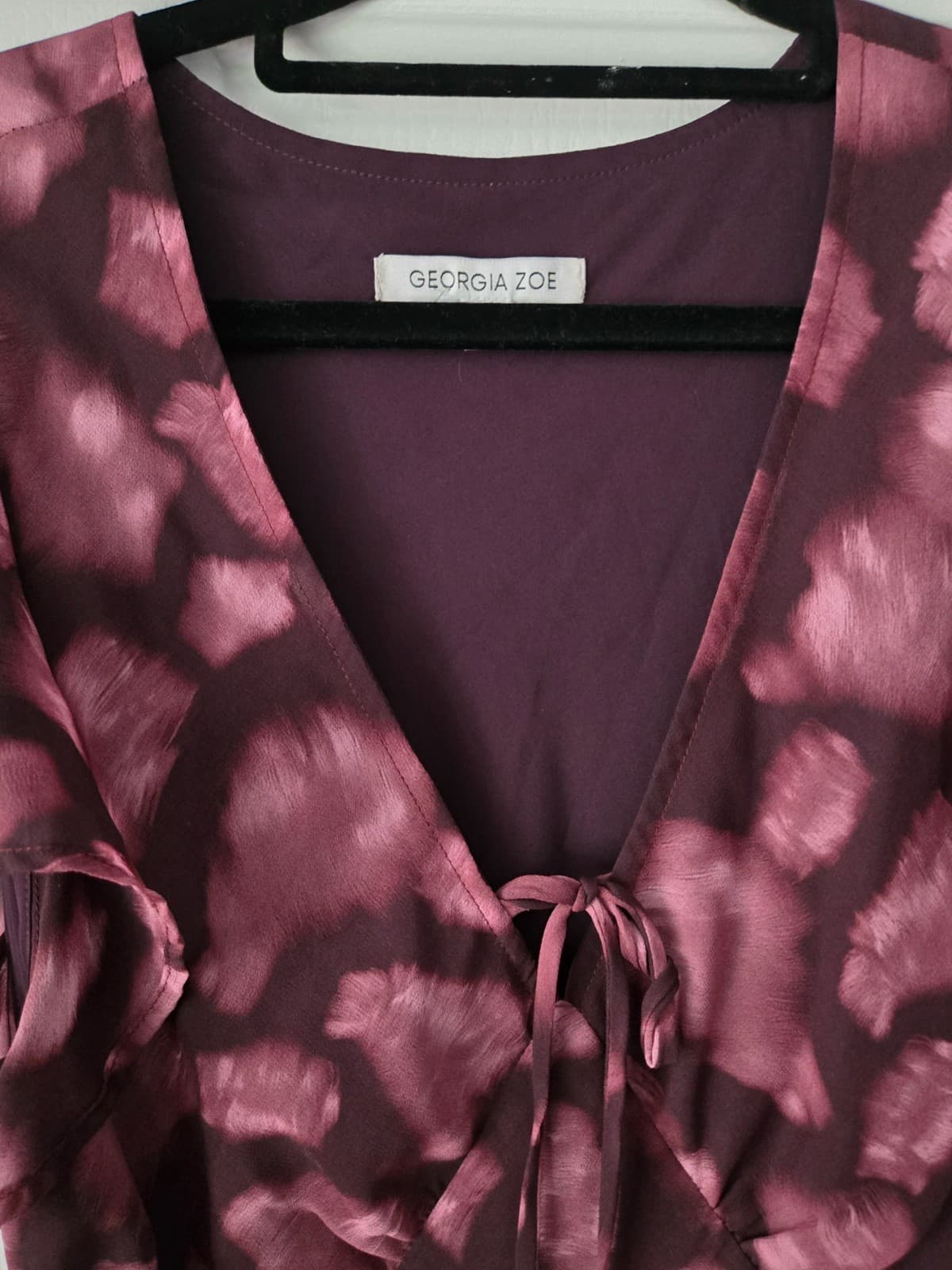 Georgia Zoe Admiration Flutter Sleeve Maxi Dress Burgundy Size 8 — photo 1 of 13