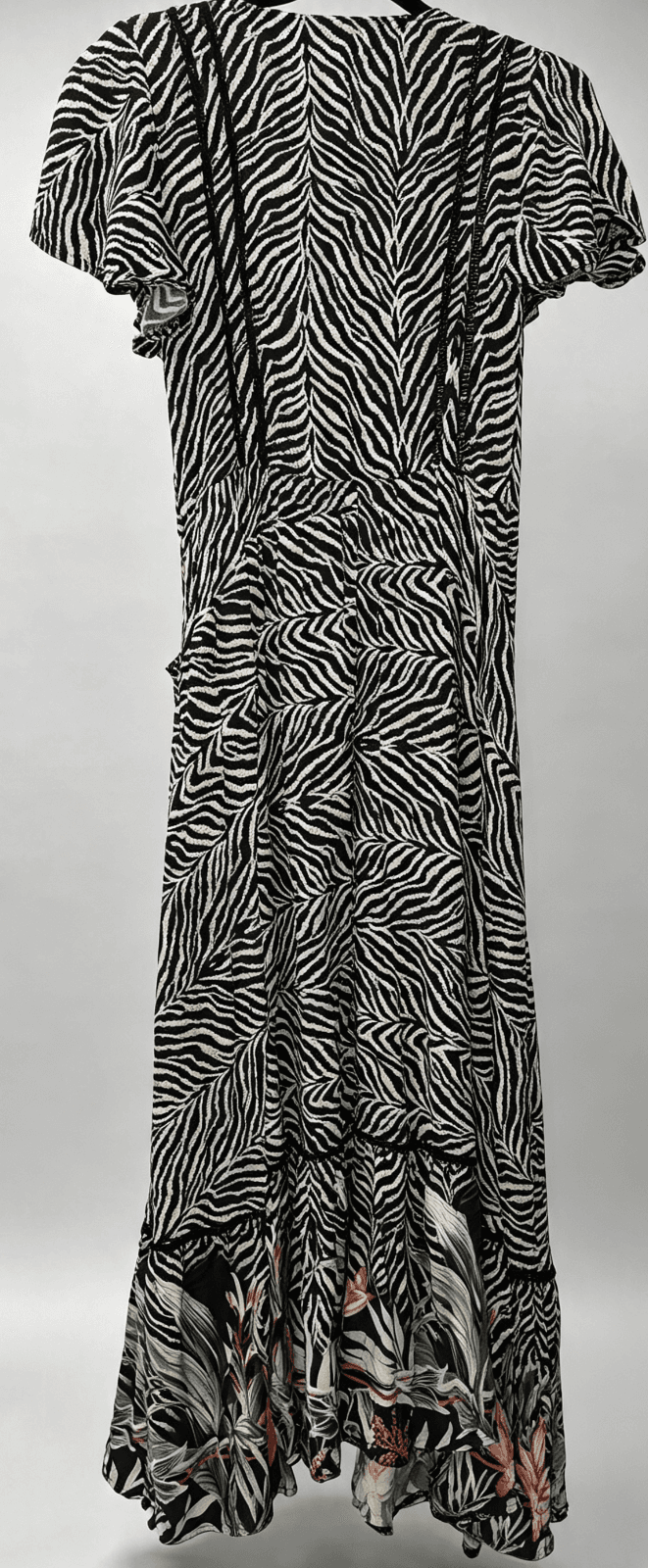 JAZZE Zebra Floral Print Maxi Dress Size S — photo 4 of 5