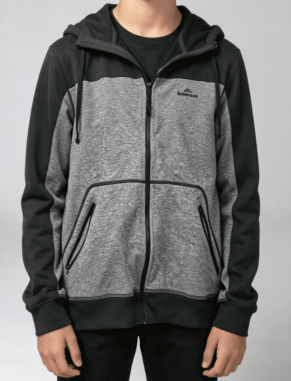 Kathmandu Men's Full Zip Hoodie Grey Black Size S — photo 1 of 7