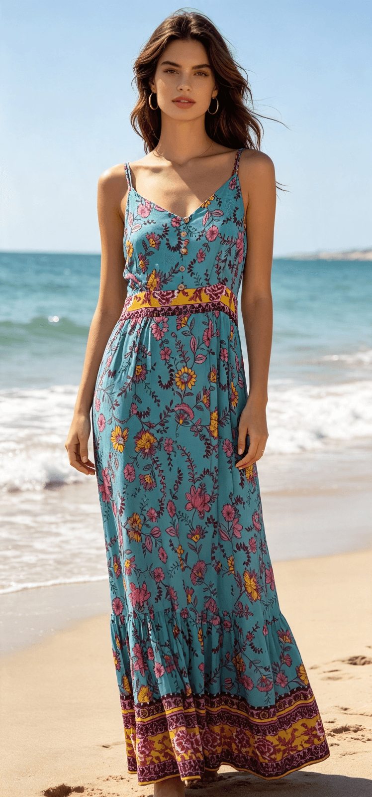 Minx & Moss Floral Print Spaghetti Strap Maxi Dress — photo 1 of 8