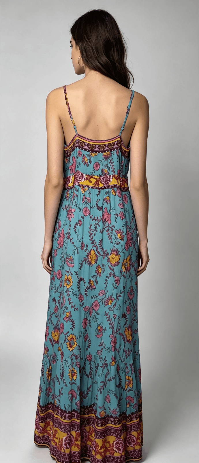 Minx & Moss Floral Print Spaghetti Strap Maxi Dress — photo 2 of 8