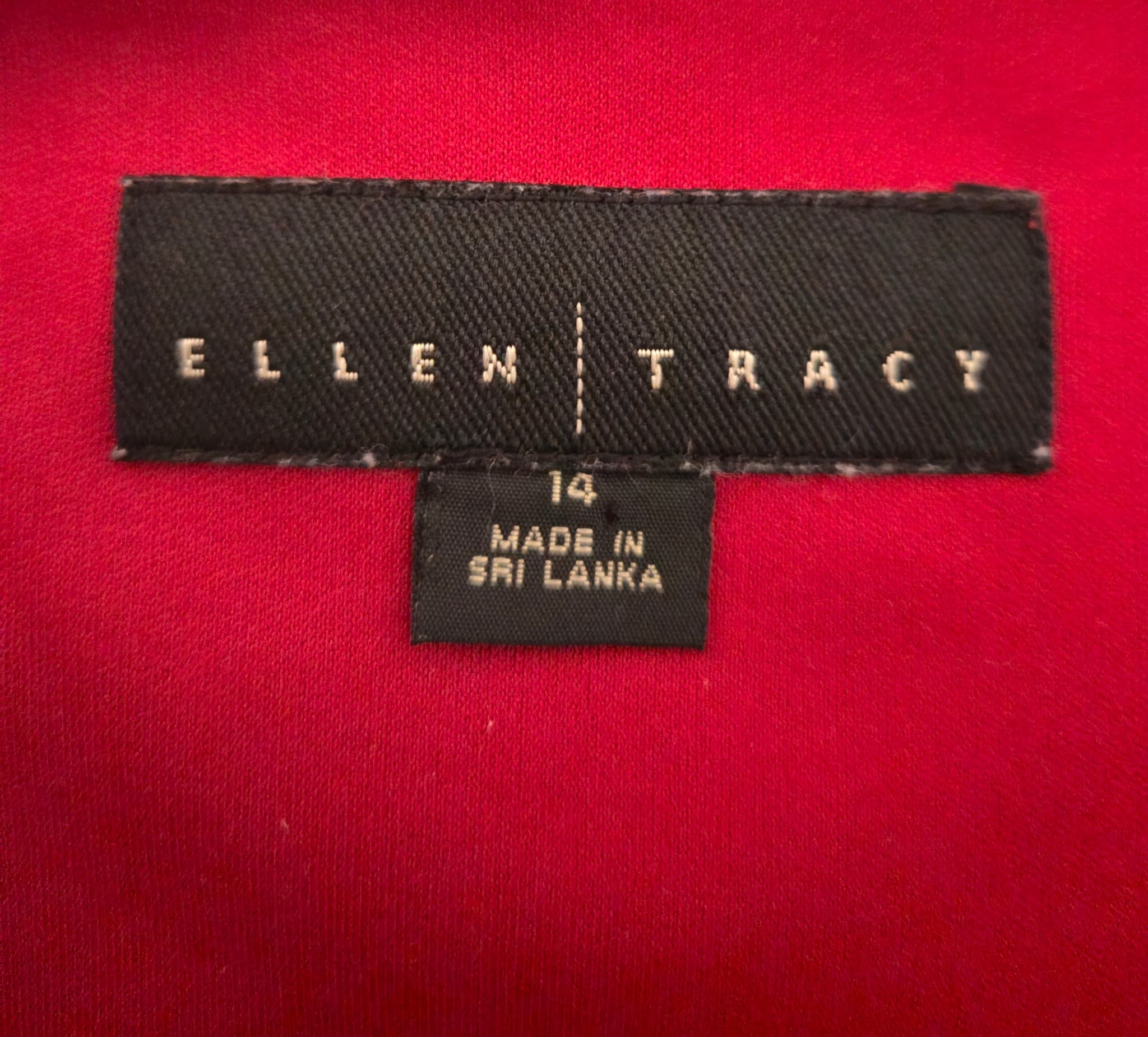 Vintage Y2K Ellen Tracy Red Cowl Neck Blouse, Sheer Chiffon Long Sleeve, Tie Cuffs - Size 14 — photo 9 of 9