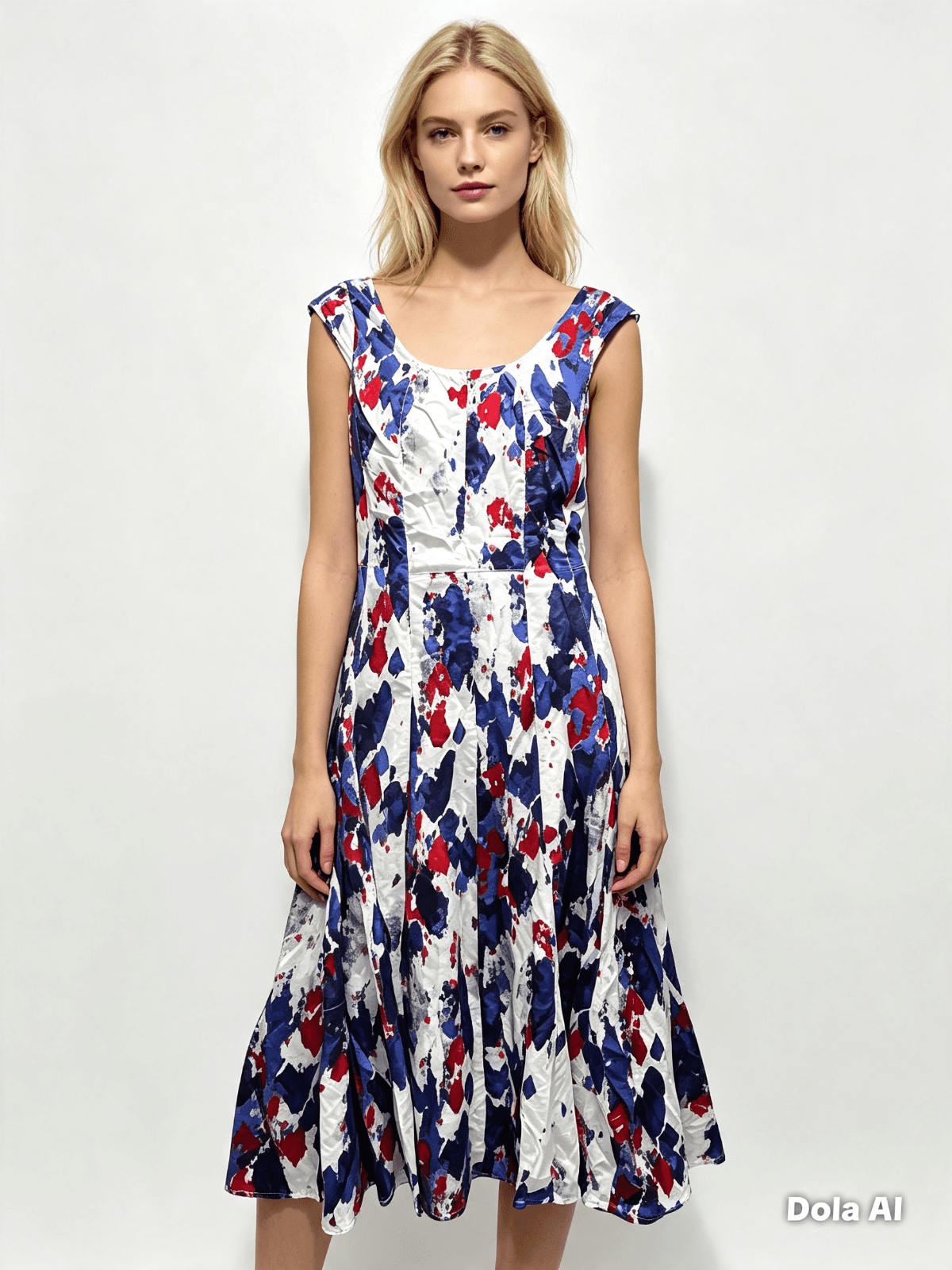 Yvonne Black Abstract Print Fit And Flare Midi Dress — photo 1 of 6