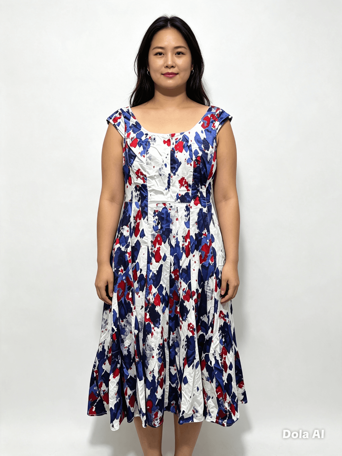 Yvonne Black Abstract Print Fit And Flare Midi Dress — photo 3 of 6