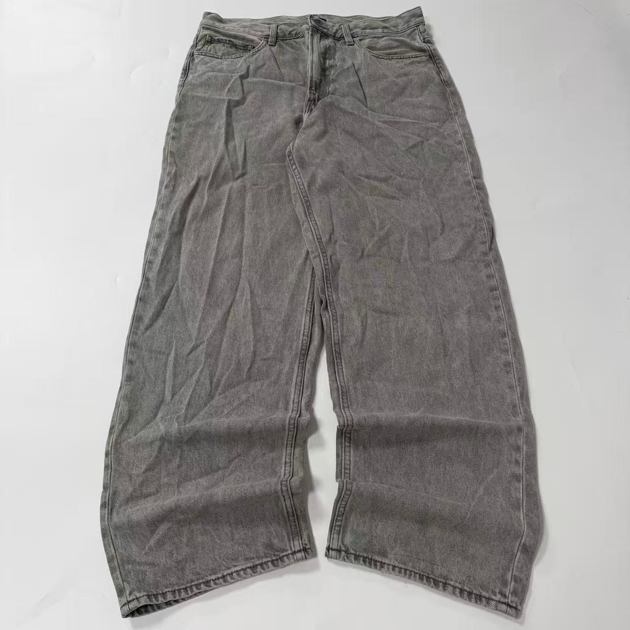 2000s Uniqlo Grey Wide Leg Jeans — photo 1 of 7