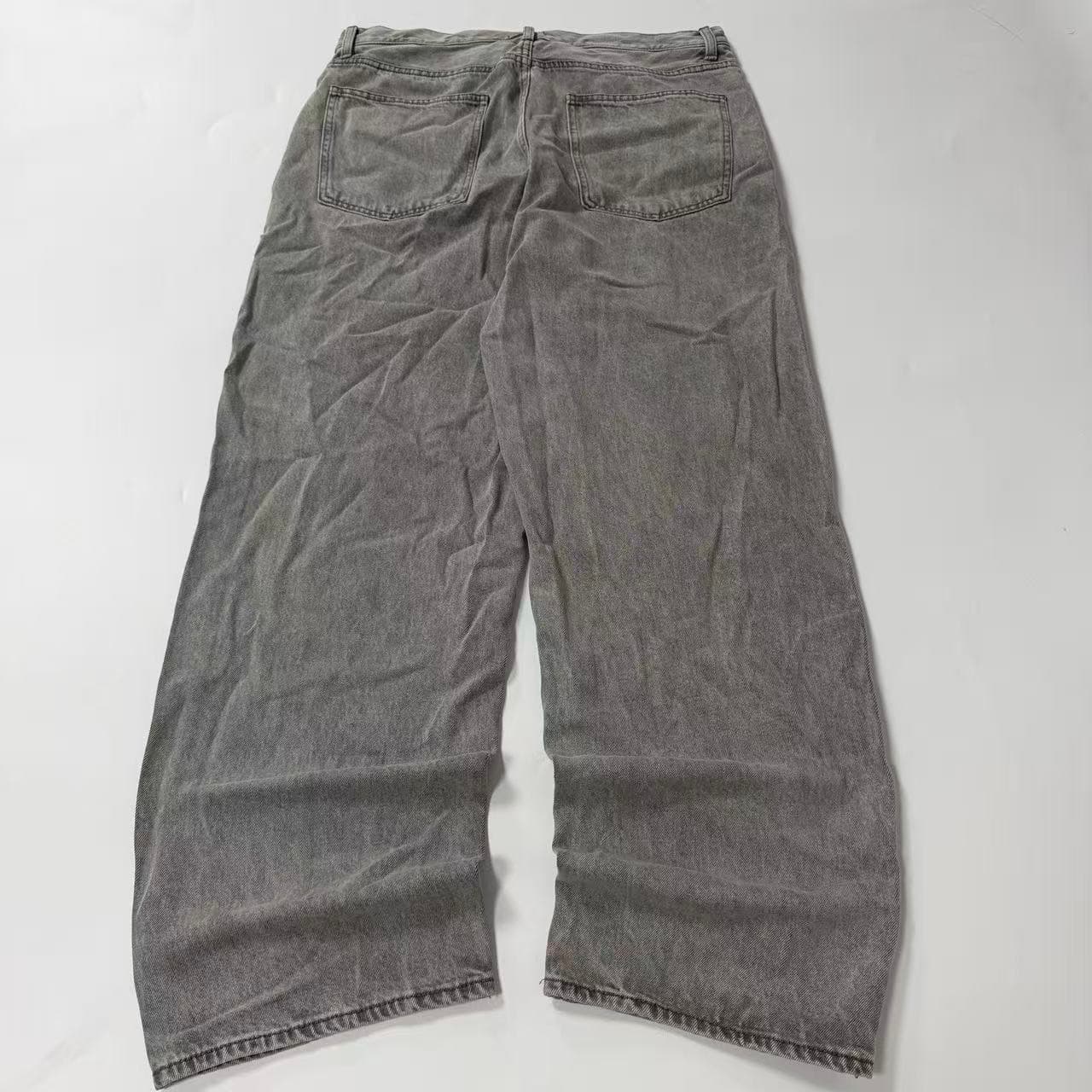 2000s Uniqlo Grey Wide Leg Jeans — photo 6 of 7