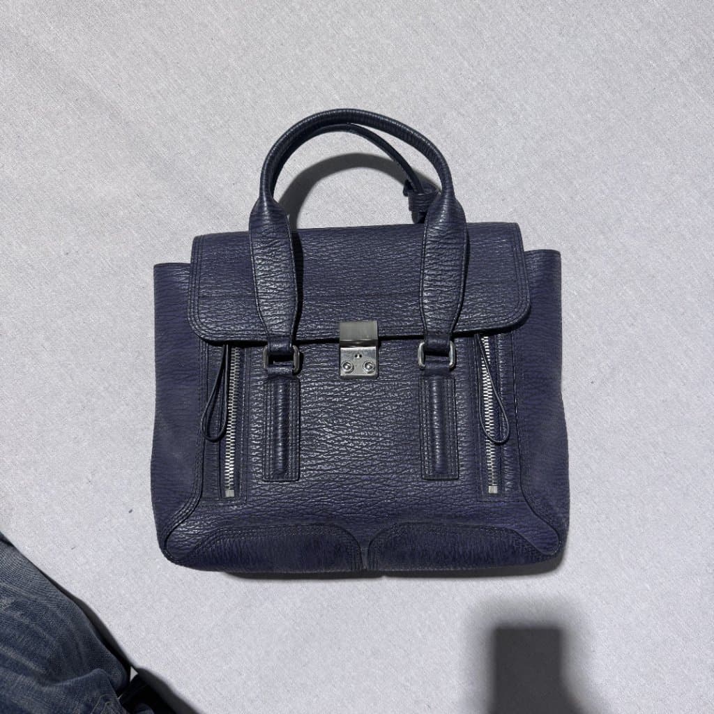 3.1 Phillip Lim Pashli Medium Satchel Navy Leather Handbag — photo 3 of 6