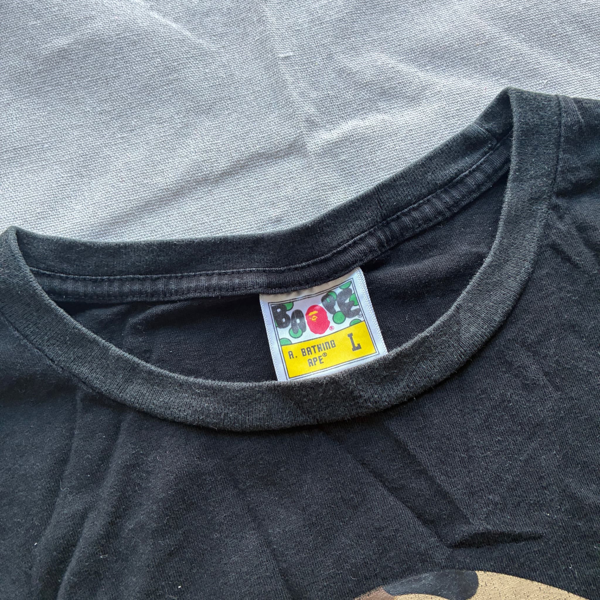 A. BATHING APE BAPE Black Camo Star Graphic T-Shirt Size L — photo 5 of 7