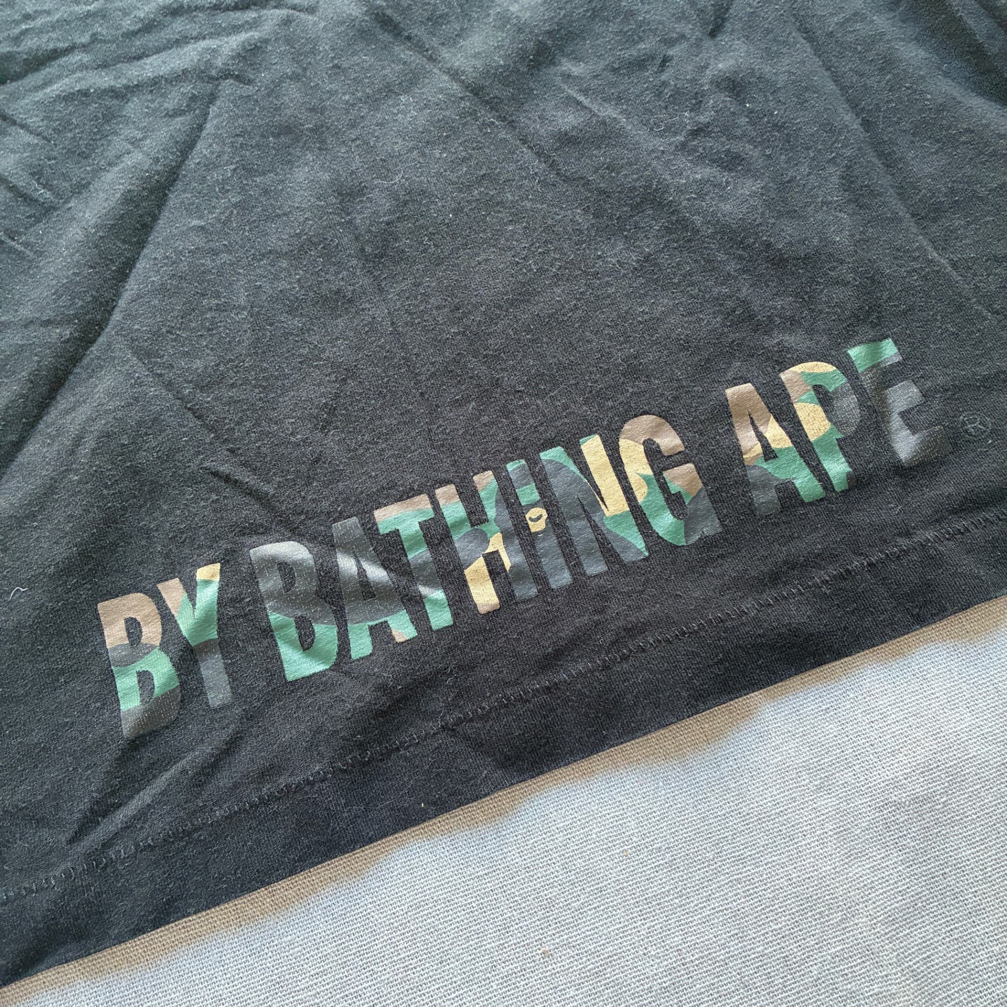 A. BATHING APE BAPE Black Camo Star Graphic T-Shirt Size L — photo 6 of 7