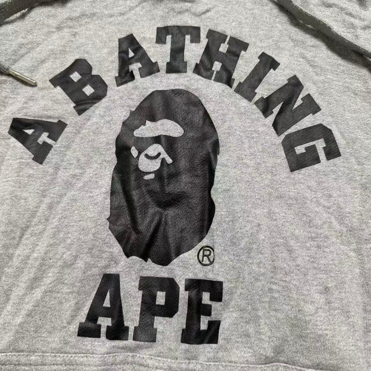 A Bathing Ape BAPE College Logo Pullover Hoodie Grey — photo 5 of 7