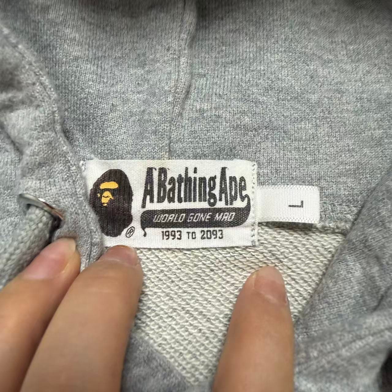 A Bathing Ape BAPE College Logo Pullover Hoodie Grey — photo 6 of 7