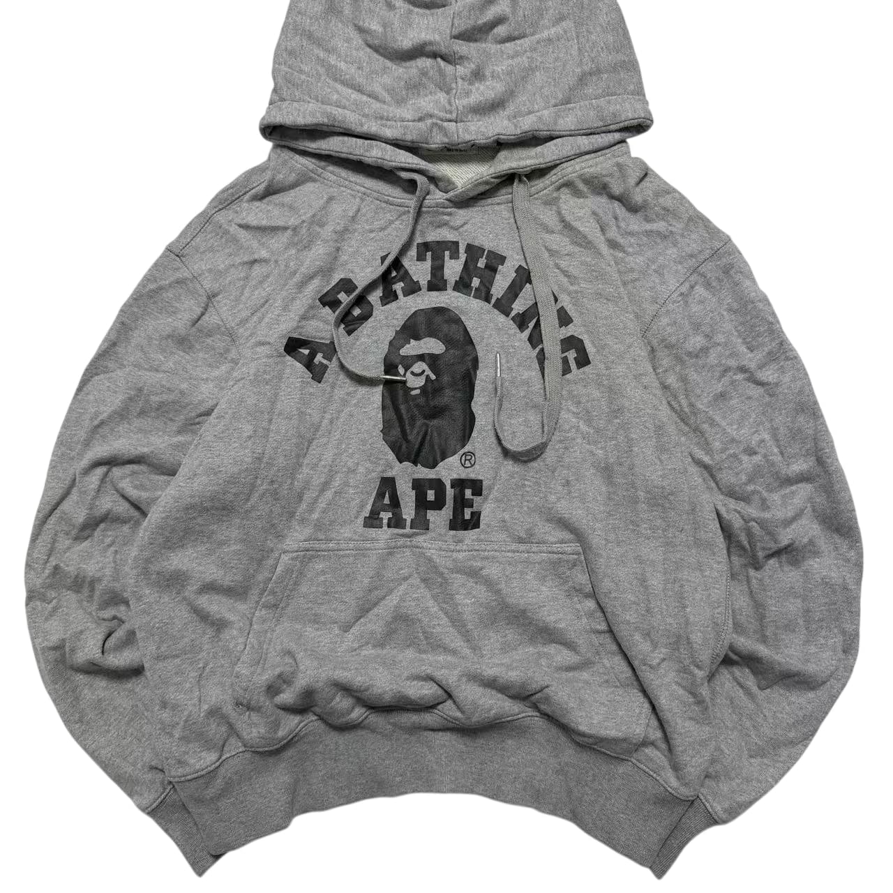 A Bathing Ape BAPE College Logo Pullover Hoodie Grey — photo 1 of 7