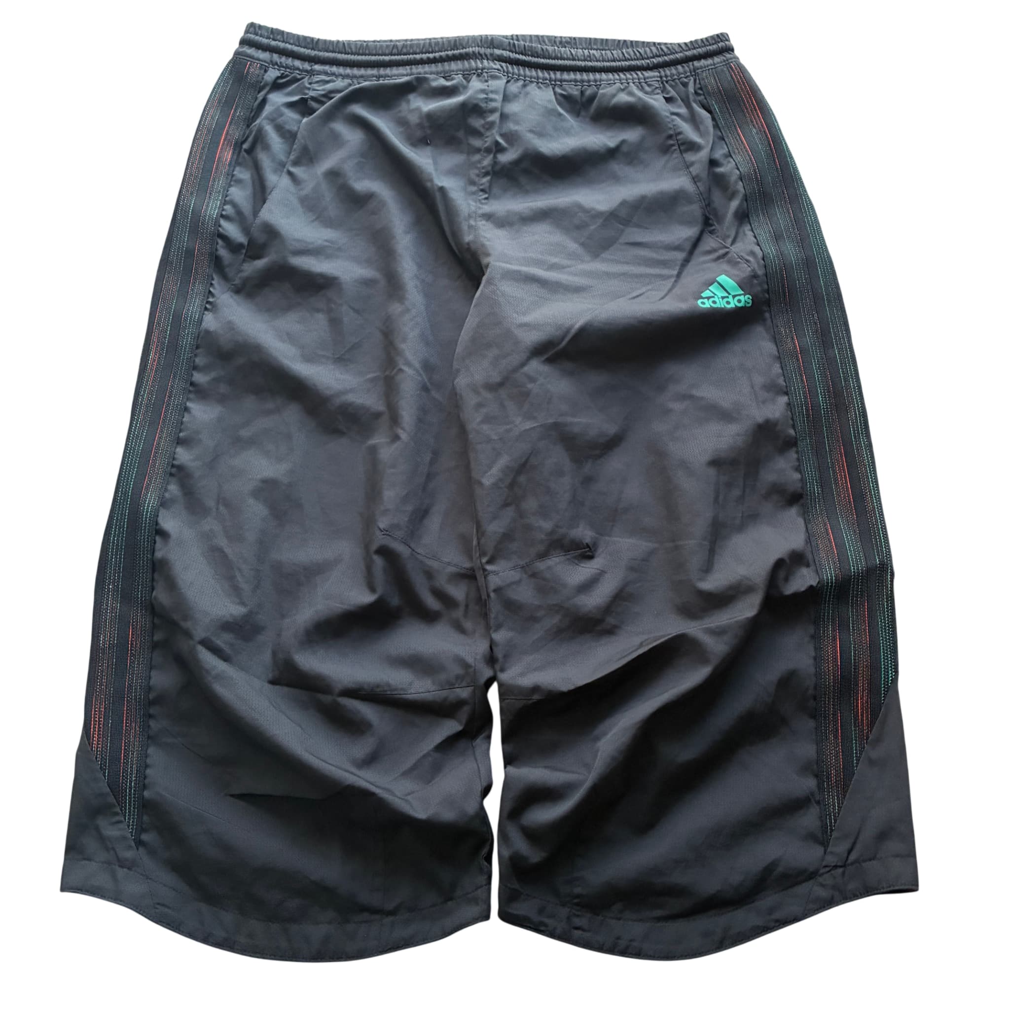 Adidas Men's Black Nylon Athletic Shorts With Side Stripe Detail Size L — photo 1 of 6