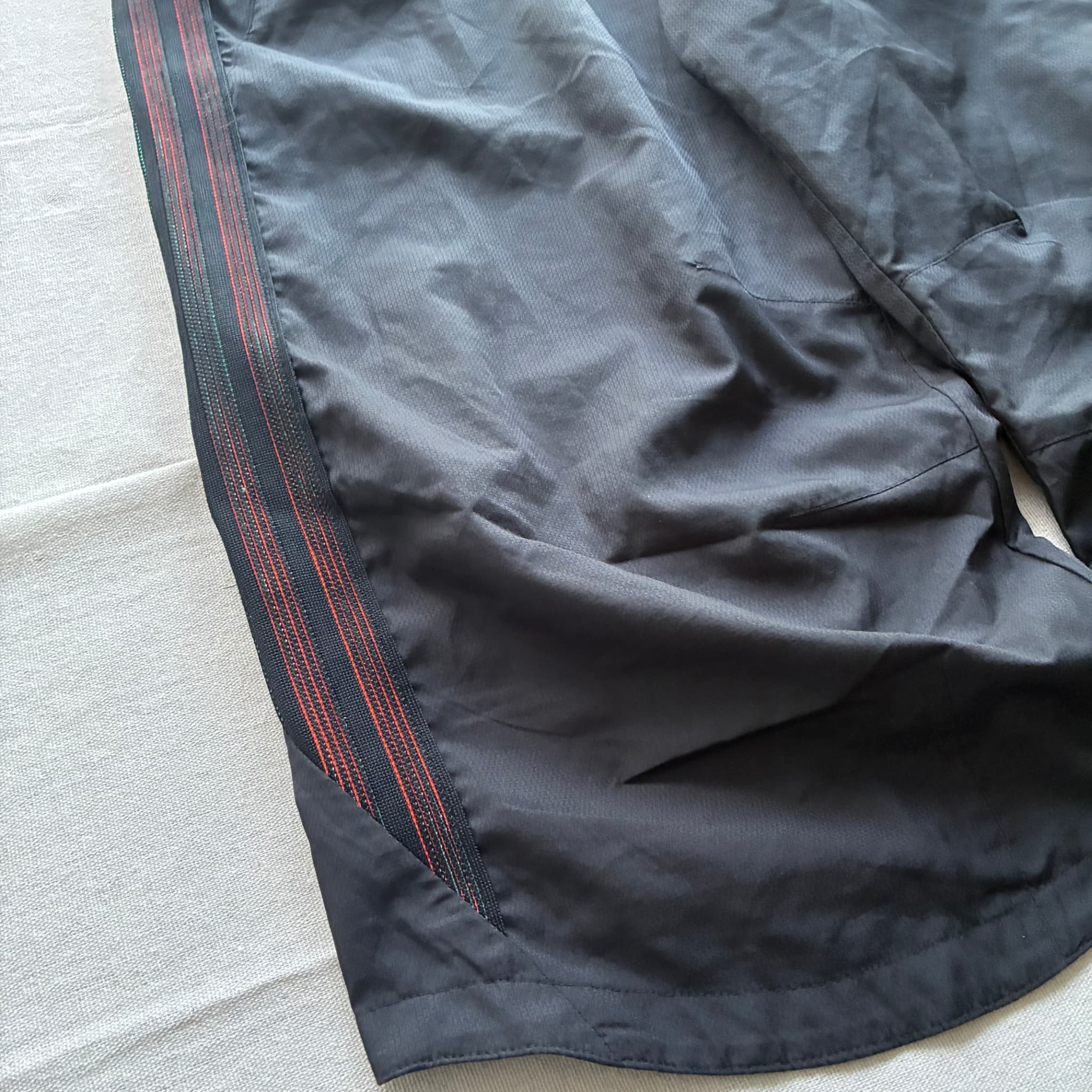 Adidas Men's Black Nylon Athletic Shorts With Side Stripe Detail Size L — photo 2 of 6