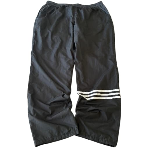 Adidas Men's Black Nylon Track Pants Three Stripe Detail Size 2XL — photo 1 of 11
