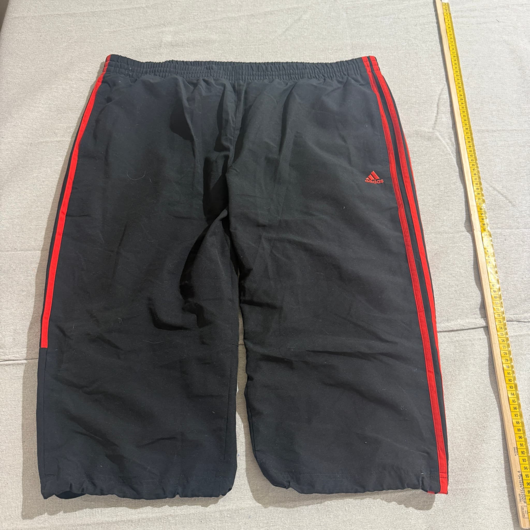 Adidas Men's Black Red Three-Stripe Track Shorts 2XL — photo 1 of 7