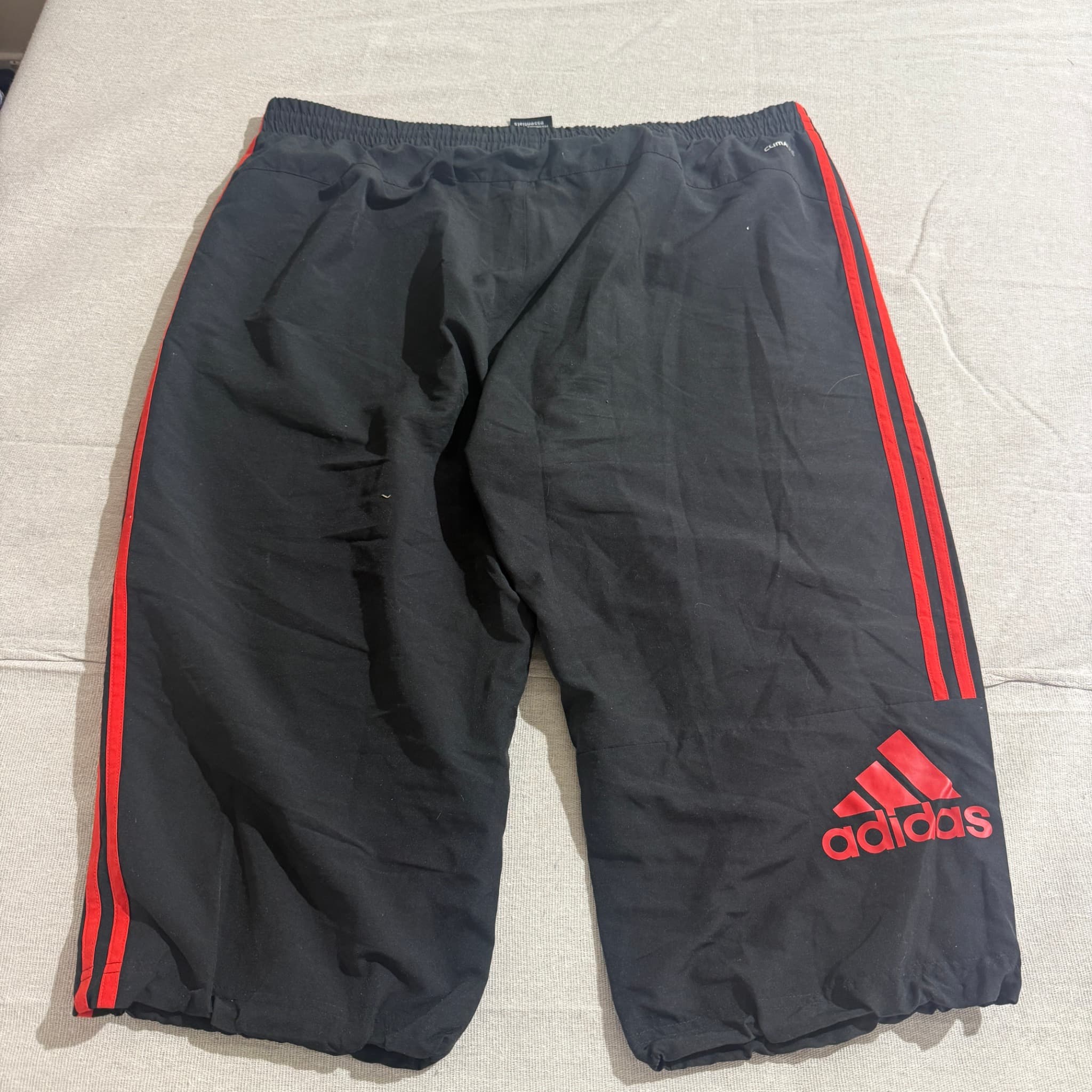 Adidas Men's Black Red Three-Stripe Track Shorts 2XL — photo 6 of 7