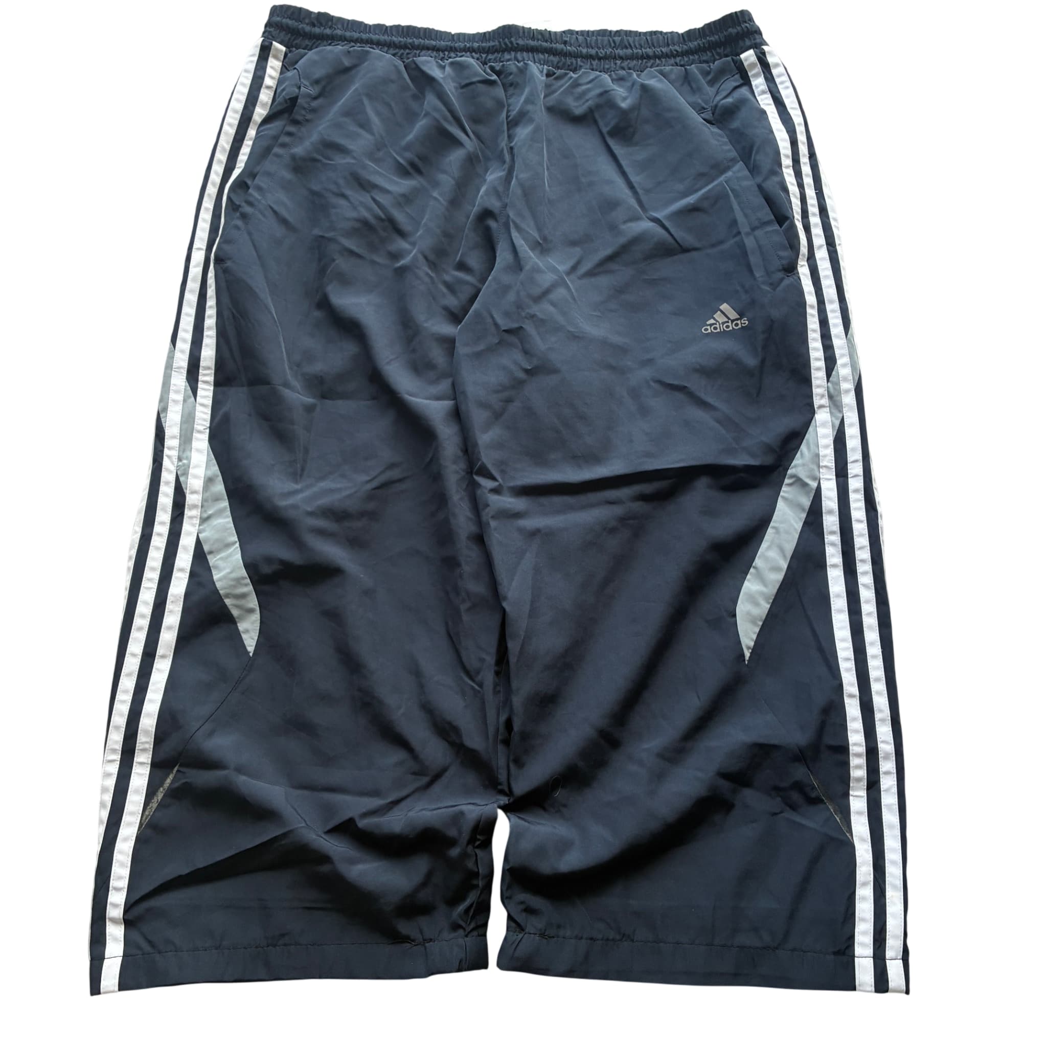 Adidas Men's Black Three-Stripe Athletic Track Pants Baggy Vintage 2000s 2XL — photo 1 of 7