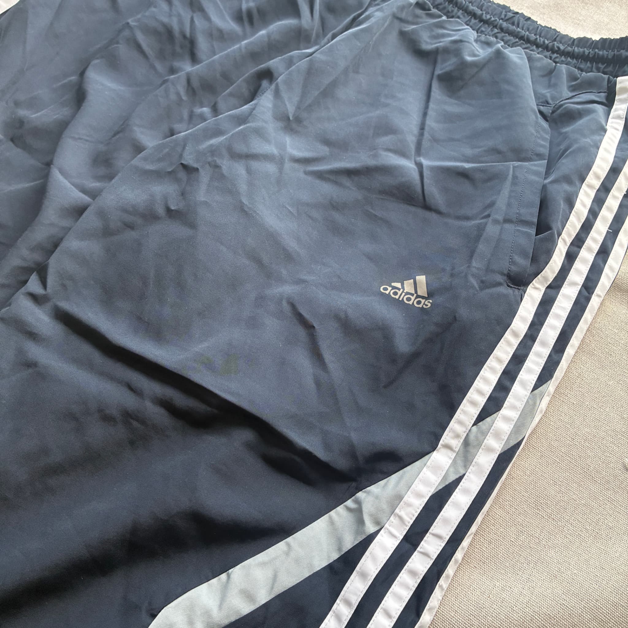 Adidas Men's Black Three-Stripe Athletic Track Pants Baggy Vintage 2000s 2XL — photo 2 of 7