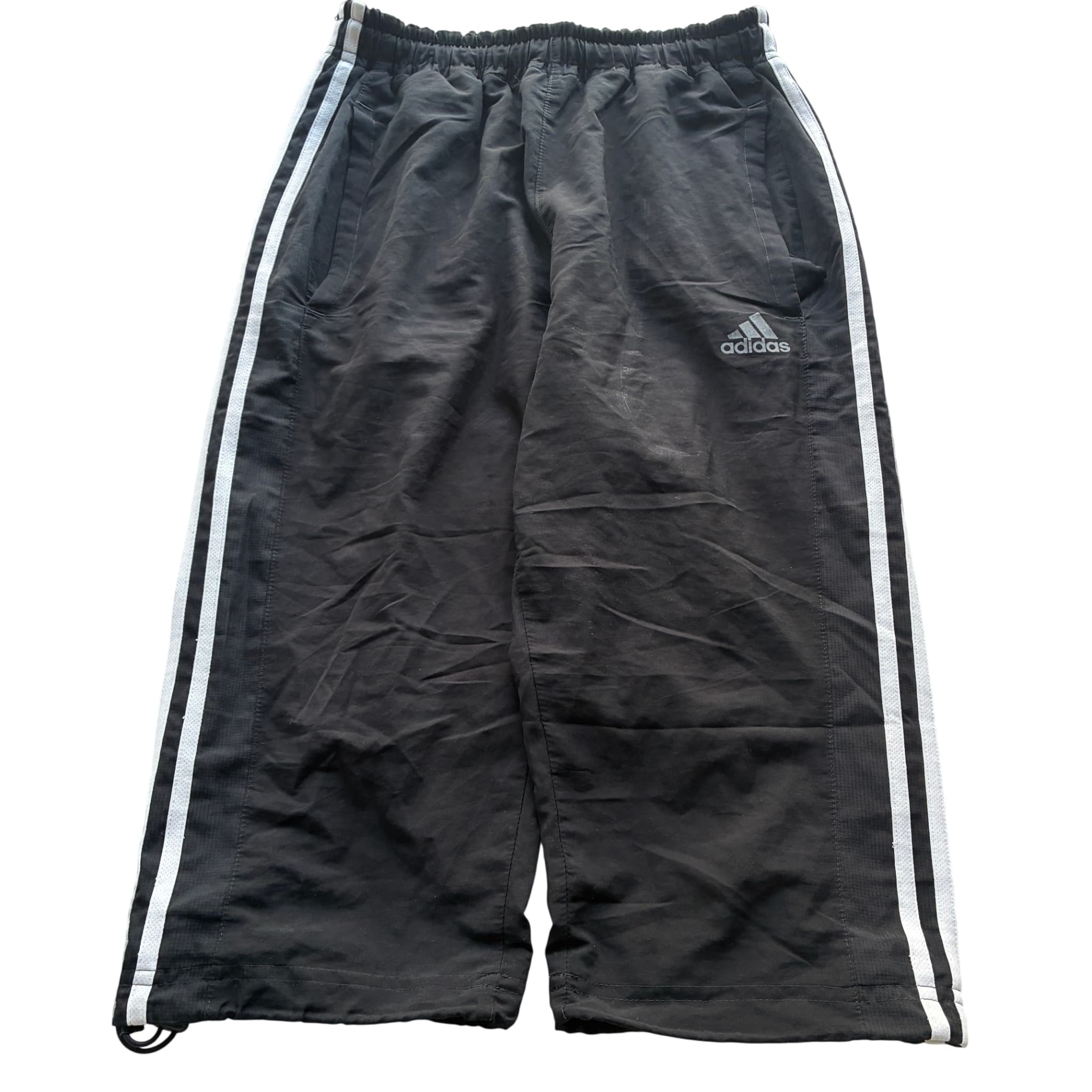 Adidas Men's Black Three-Stripe Track Pants Baggy Vintage 2000s Release M — photo 1 of 6