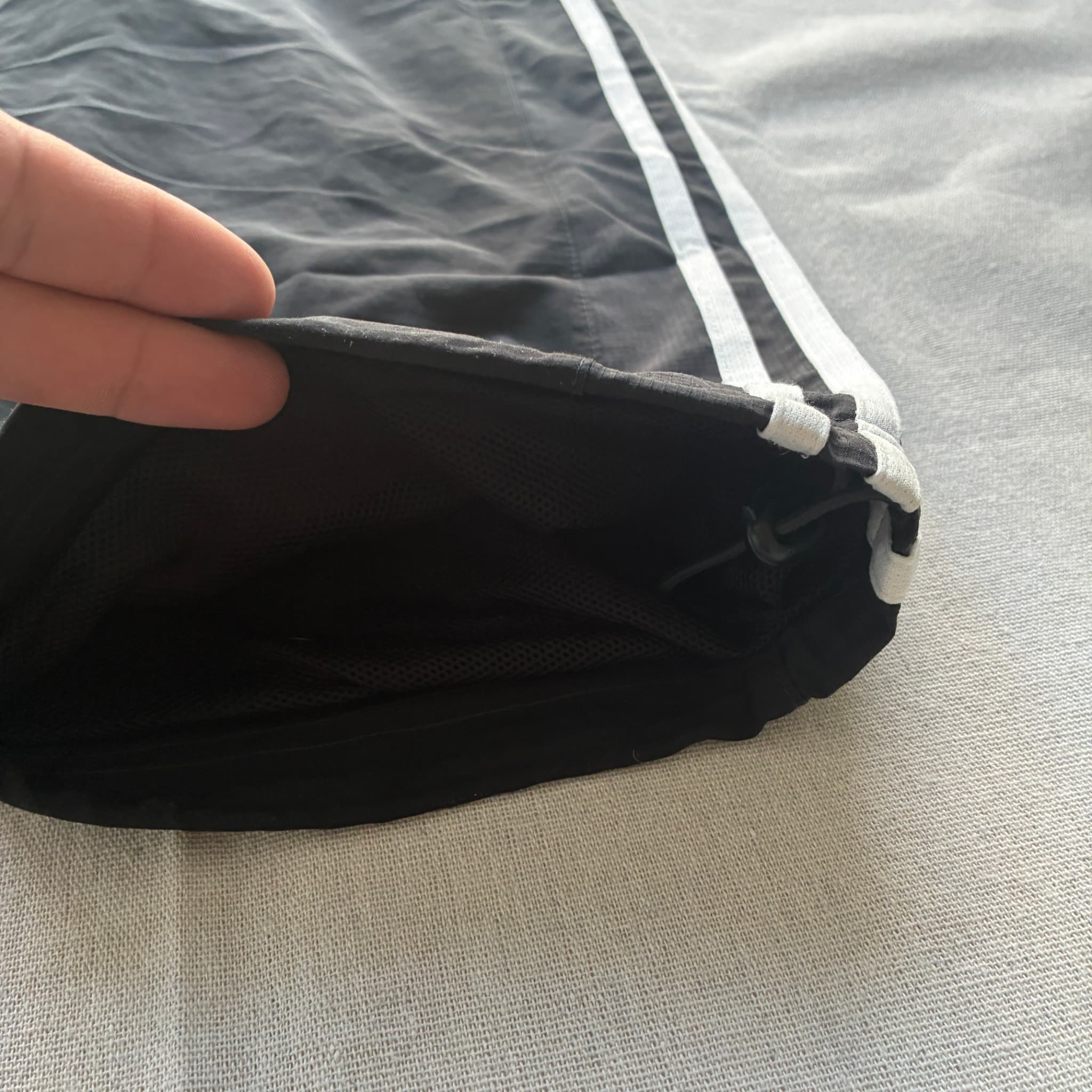 Adidas Men's Black Three-Stripe Track Pants Baggy Vintage 2000s Release M — photo 2 of 6