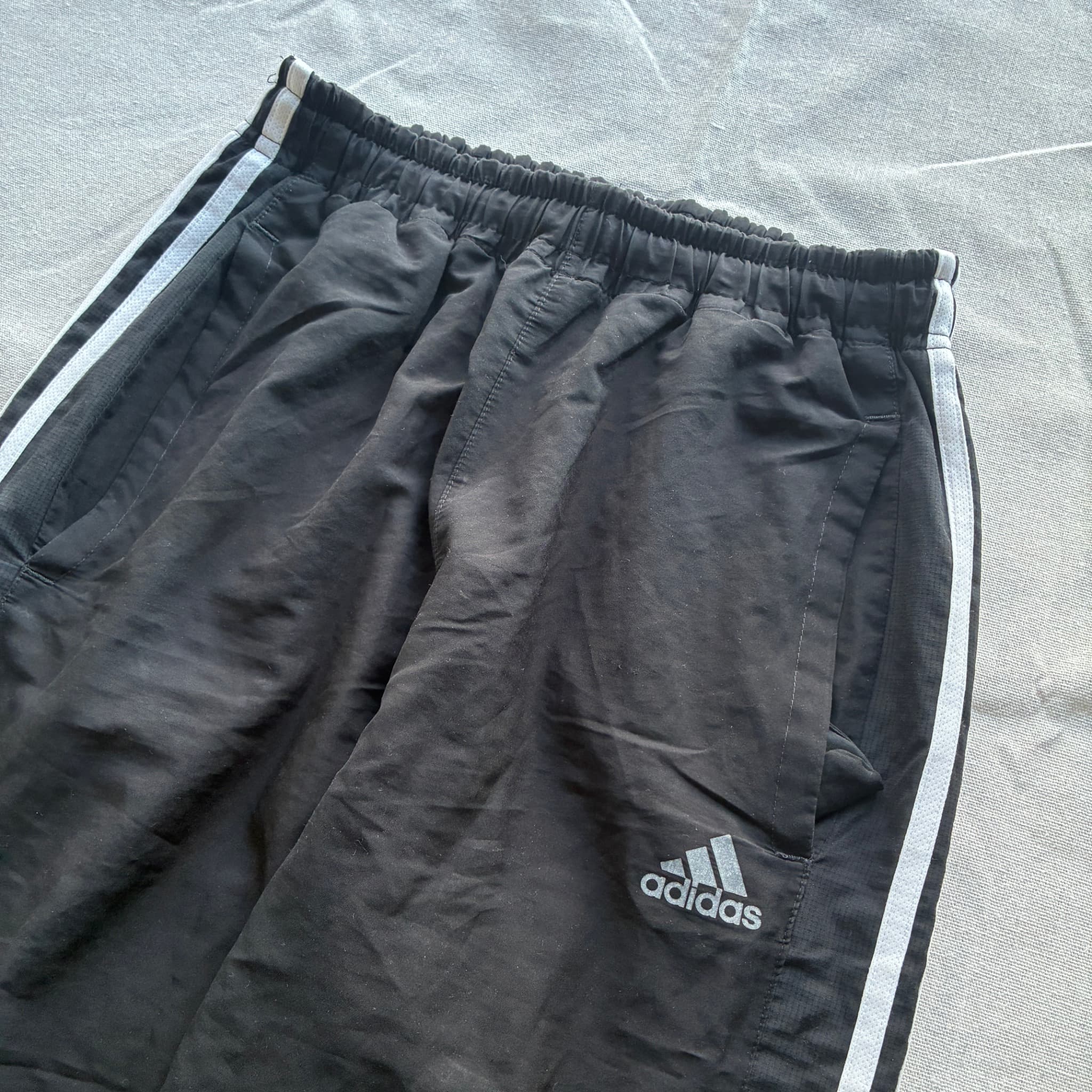 Adidas Men's Black Three-Stripe Track Pants Baggy Vintage 2000s Release M — photo 3 of 6