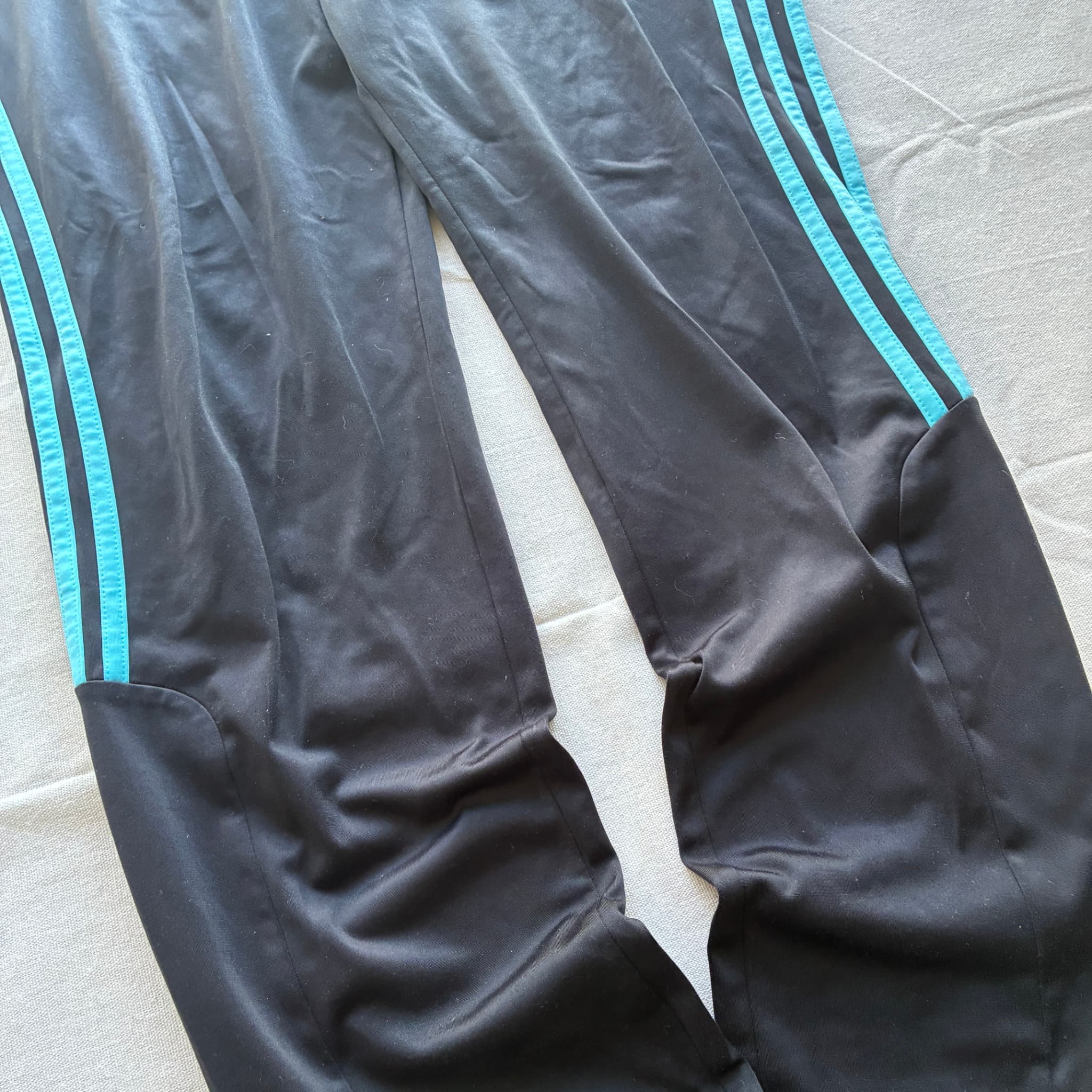Adidas Men's Black Track Pants Blue Three-Stripes Size L — photo 2 of 8