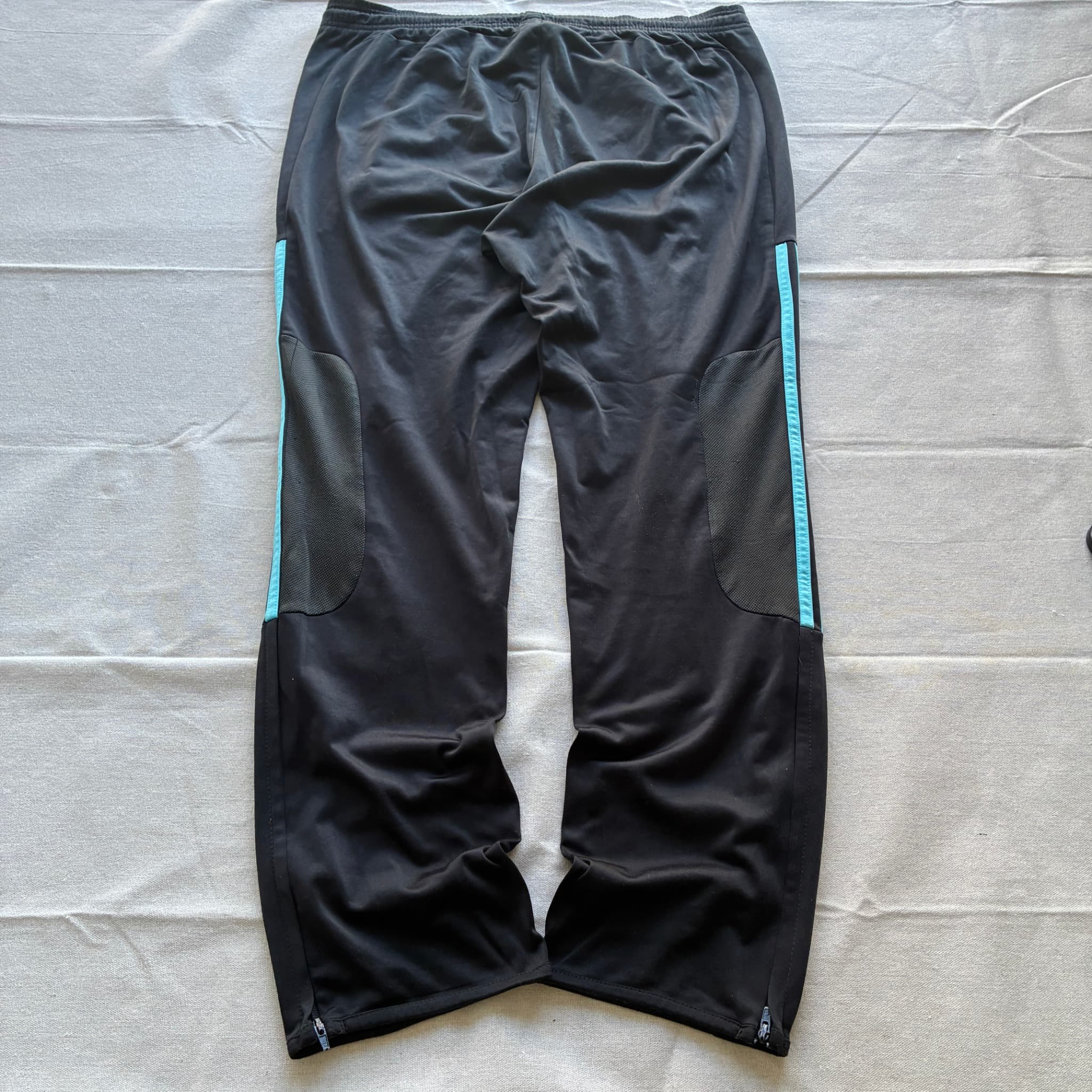 Adidas Men's Black Track Pants Blue Three-Stripes Size L — photo 5 of 8