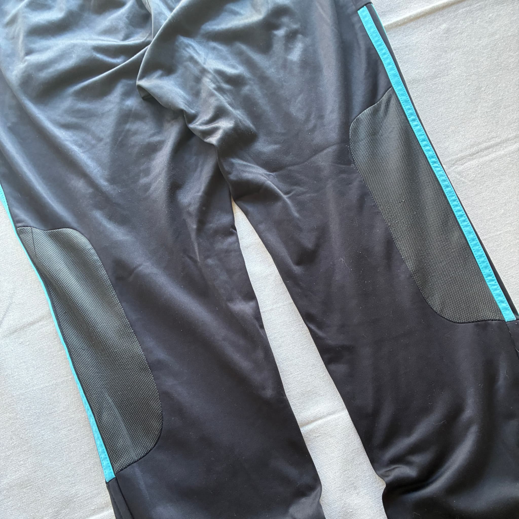 Adidas Men's Black Track Pants Blue Three-Stripes Size L — photo 6 of 8