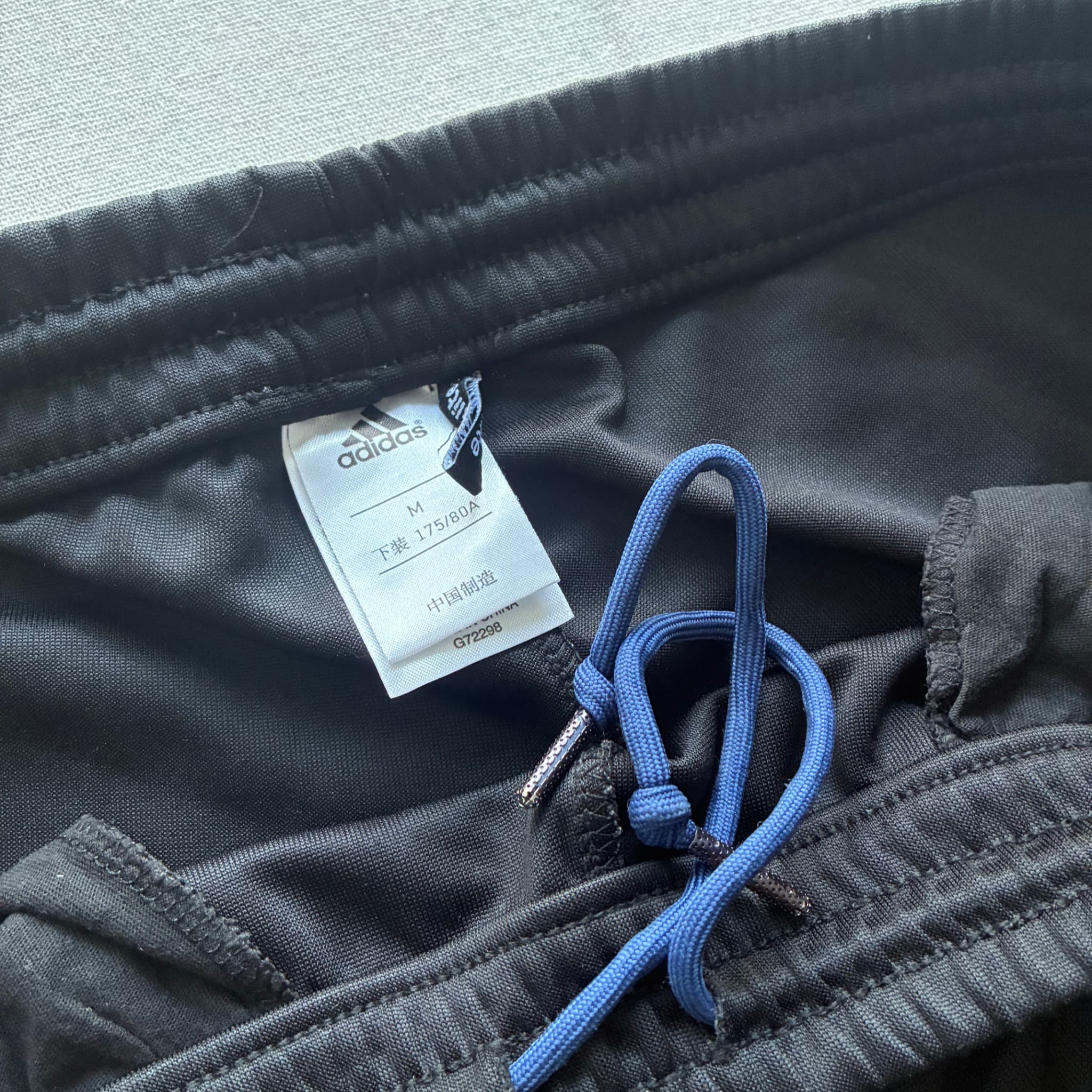 Adidas Men's Black Track Pants With Blue Pocket Accents Size M — photo 4 of 7