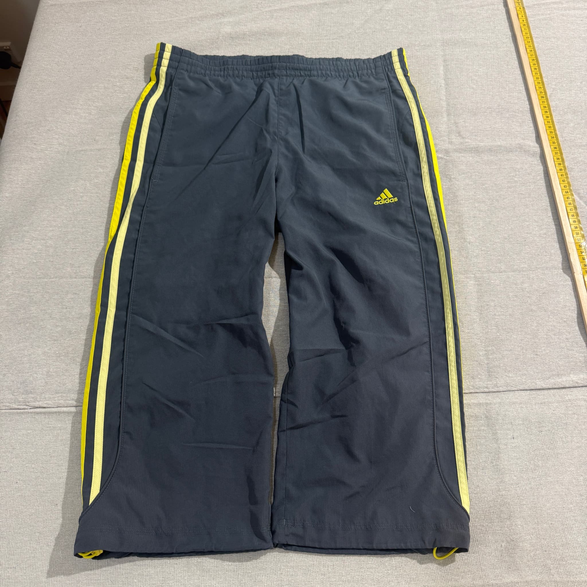 Adidas Men's Charcoal Grey Neon Yellow Track Pants Size S — photo 1 of 6