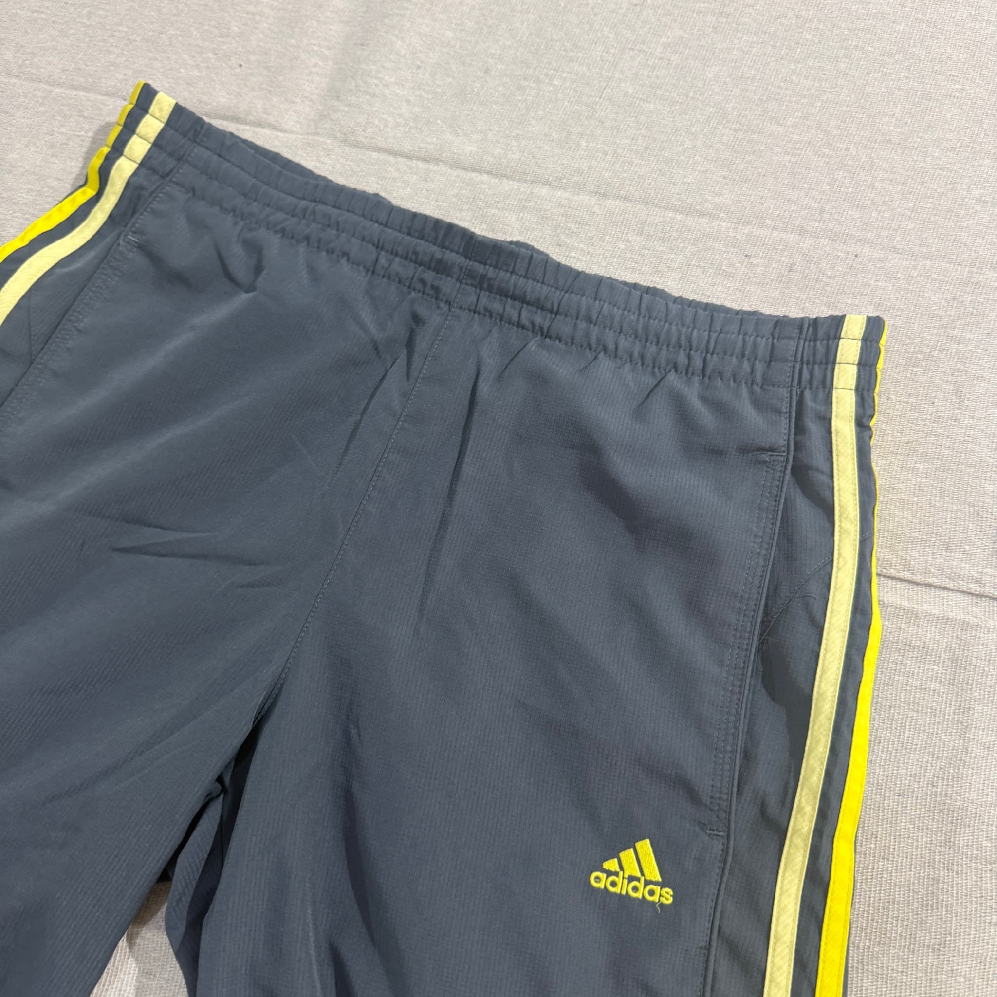 Adidas Men's Charcoal Grey Neon Yellow Track Pants Size S — photo 3 of 6