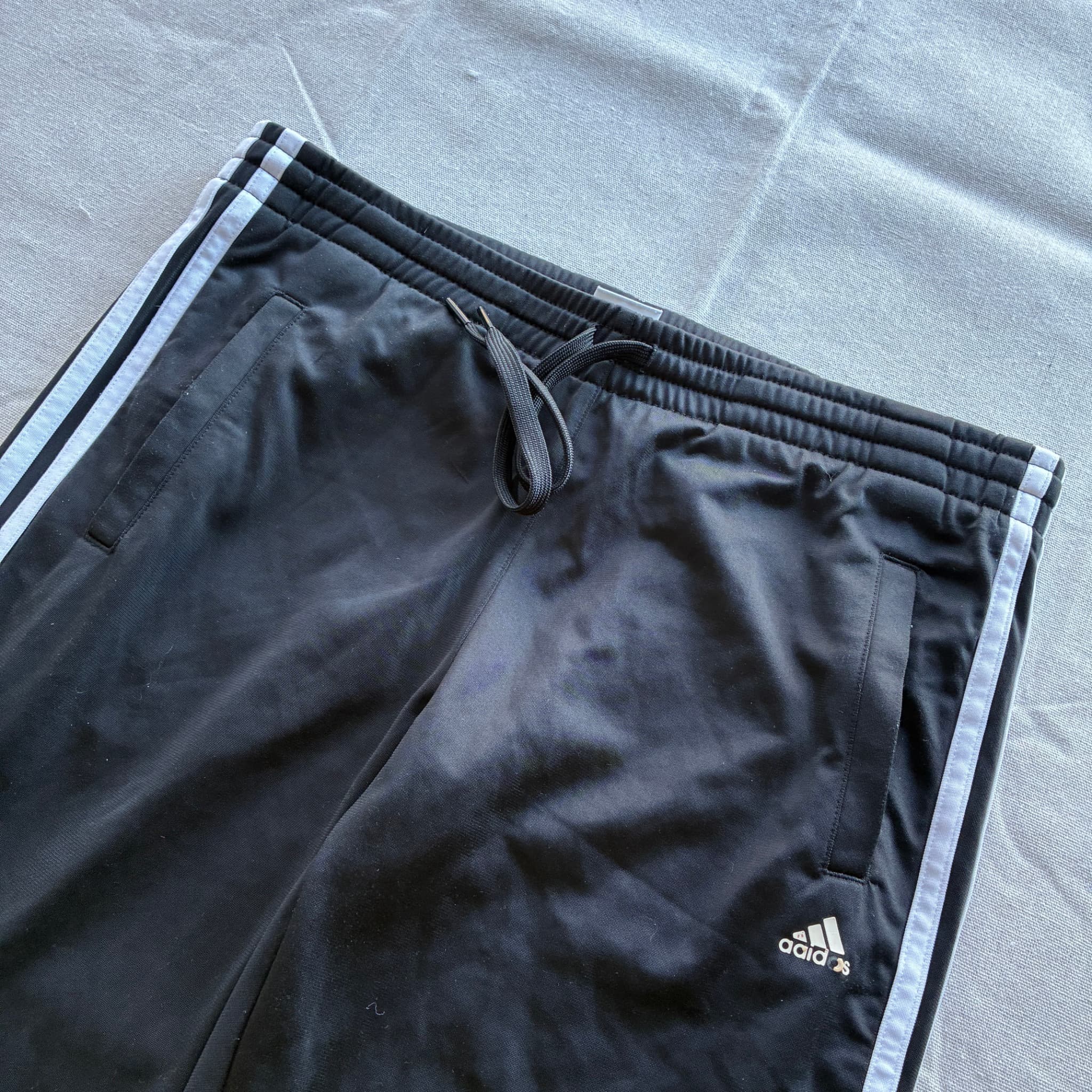 Adidas Men's Classic 3-Stripe Tricot Track Pants Black White Size L — photo 3 of 6