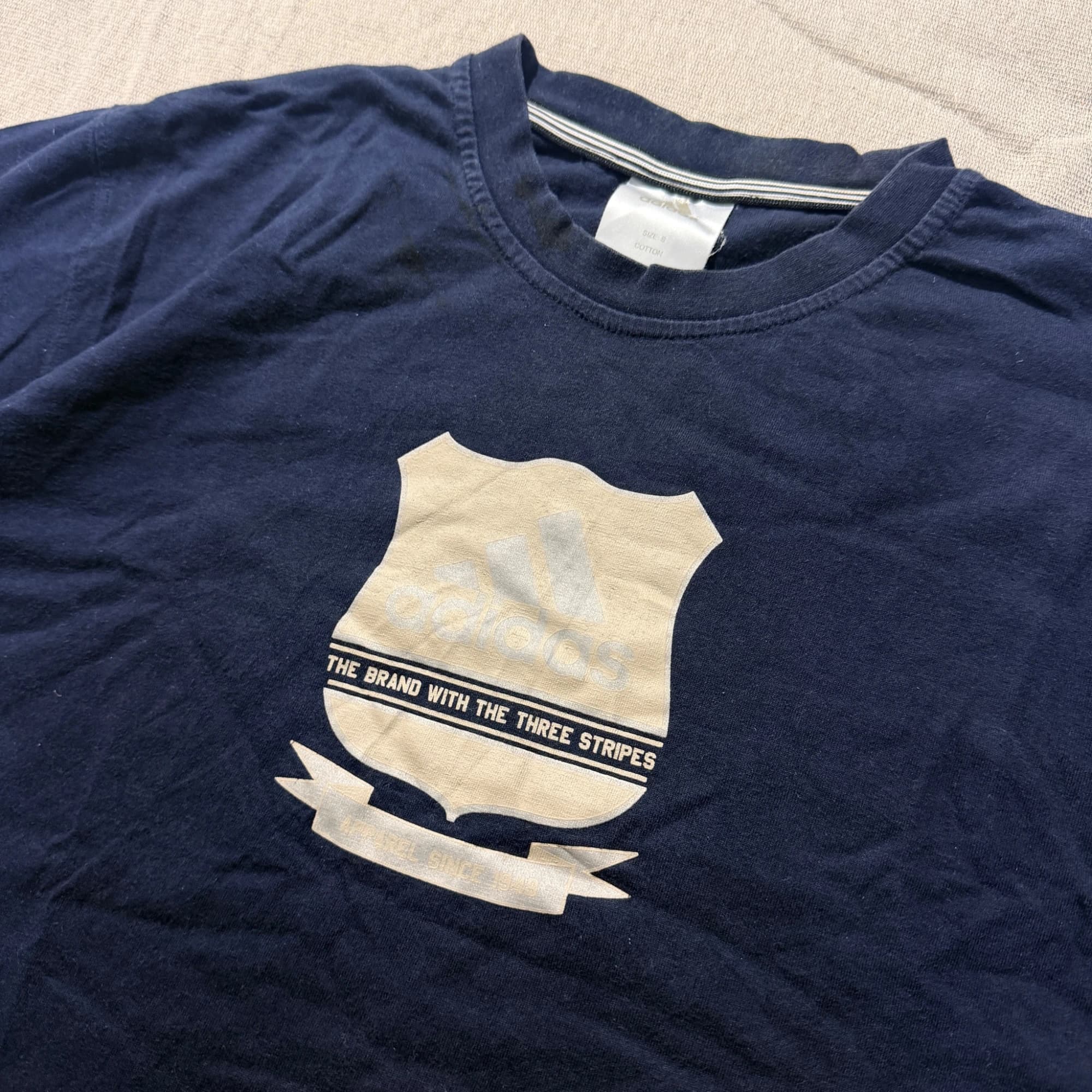 Adidas Men's Navy Blue Cotton Crew Neck T-Shirt Size S — photo 2 of 6