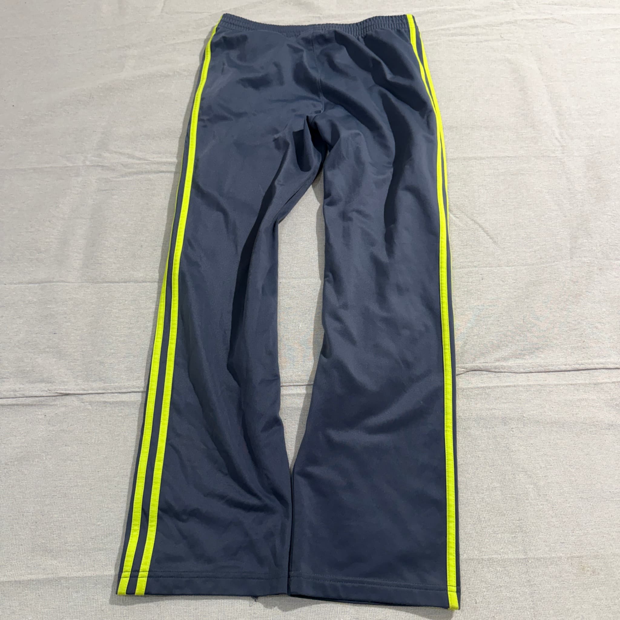 Adidas Men's Navy Blue & Neon Yellow 3-Stripe Track Pants Size L — photo 5 of 6